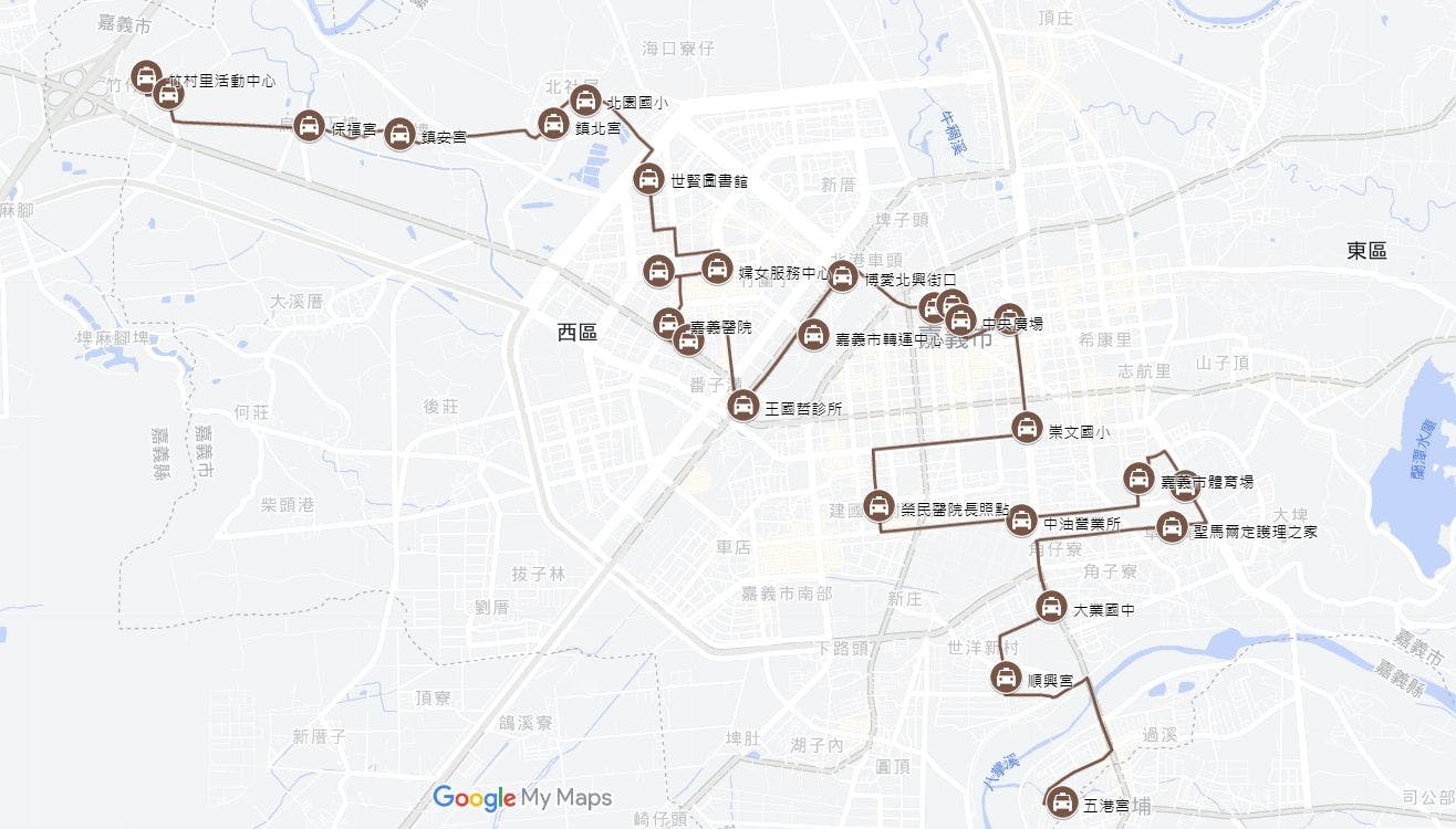 樂活2路Route Map-嘉義市 Bus