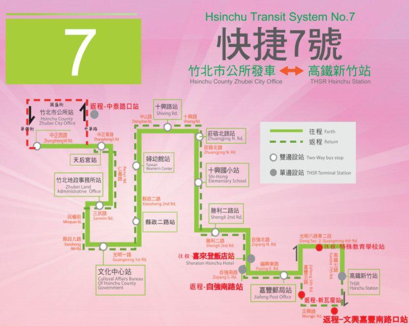 快捷7號Route Map-新竹縣 Bus