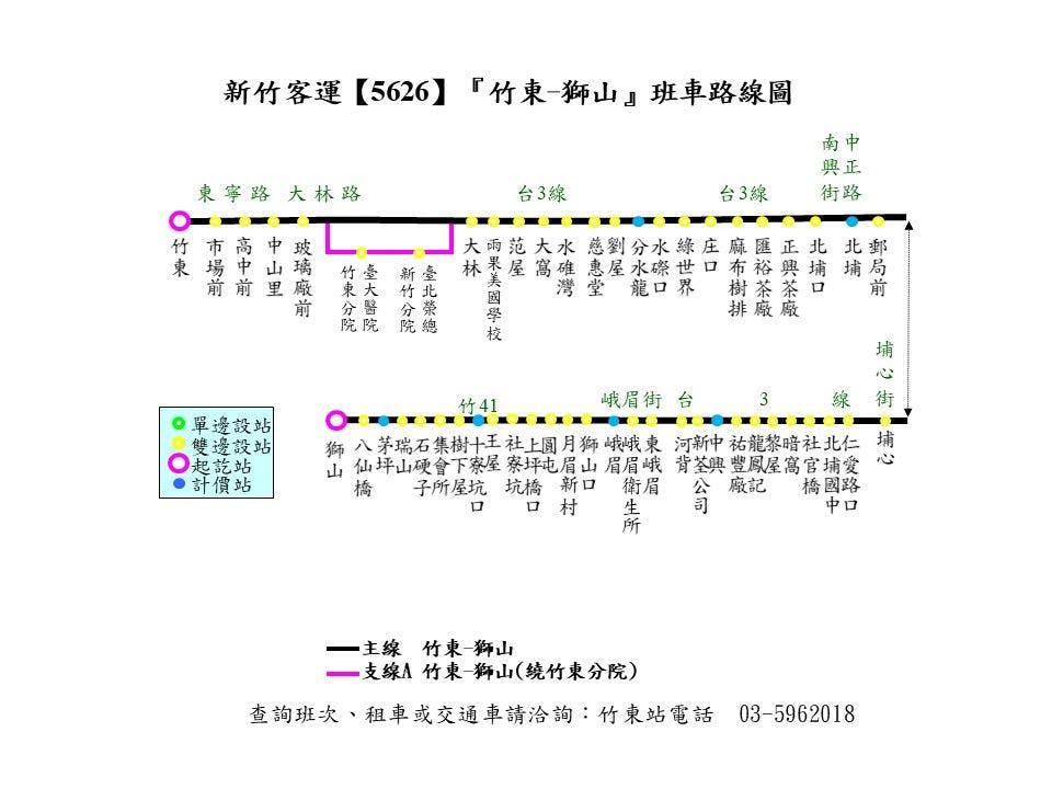 醫專2號Route Map-新竹縣 Bus
