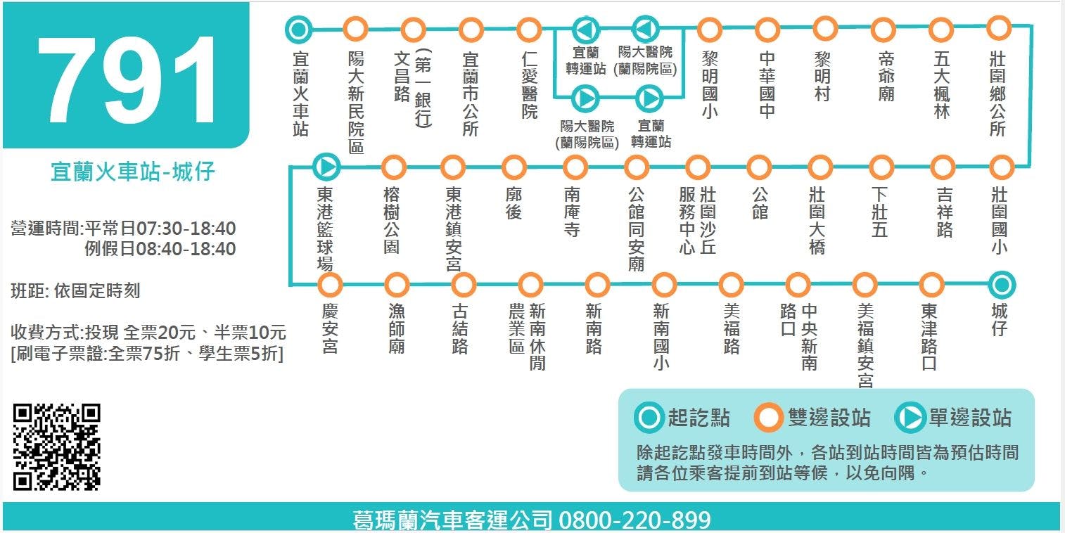 791Route Map-宜蘭 Bus