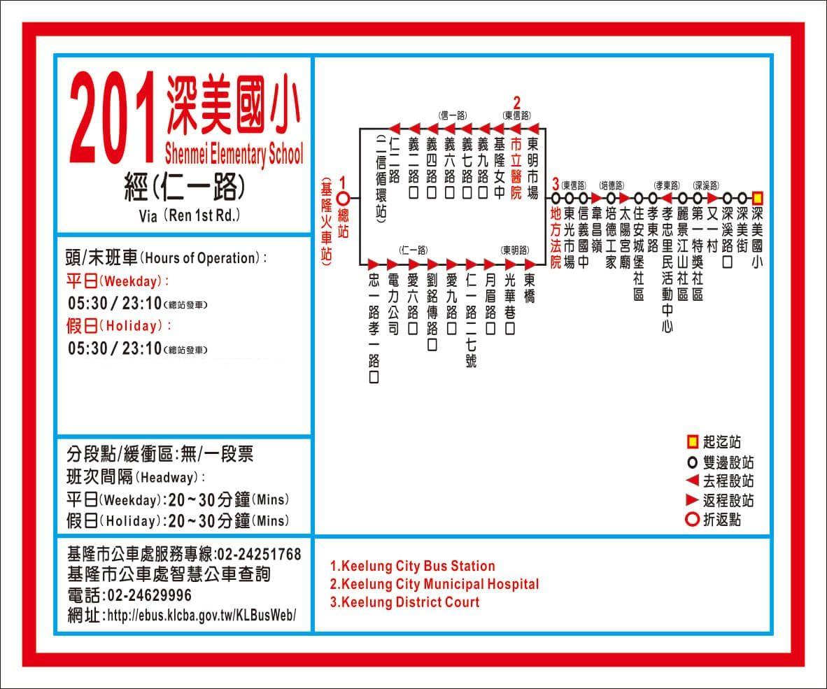 201Route Map-基隆市 Bus
