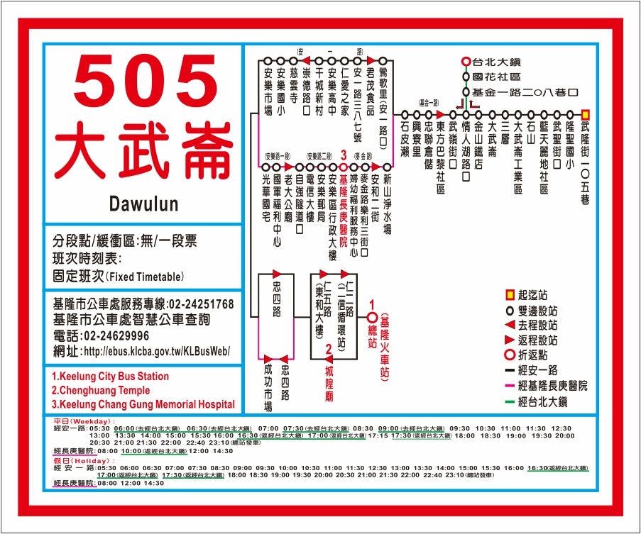 505Route Map-基隆市 Bus