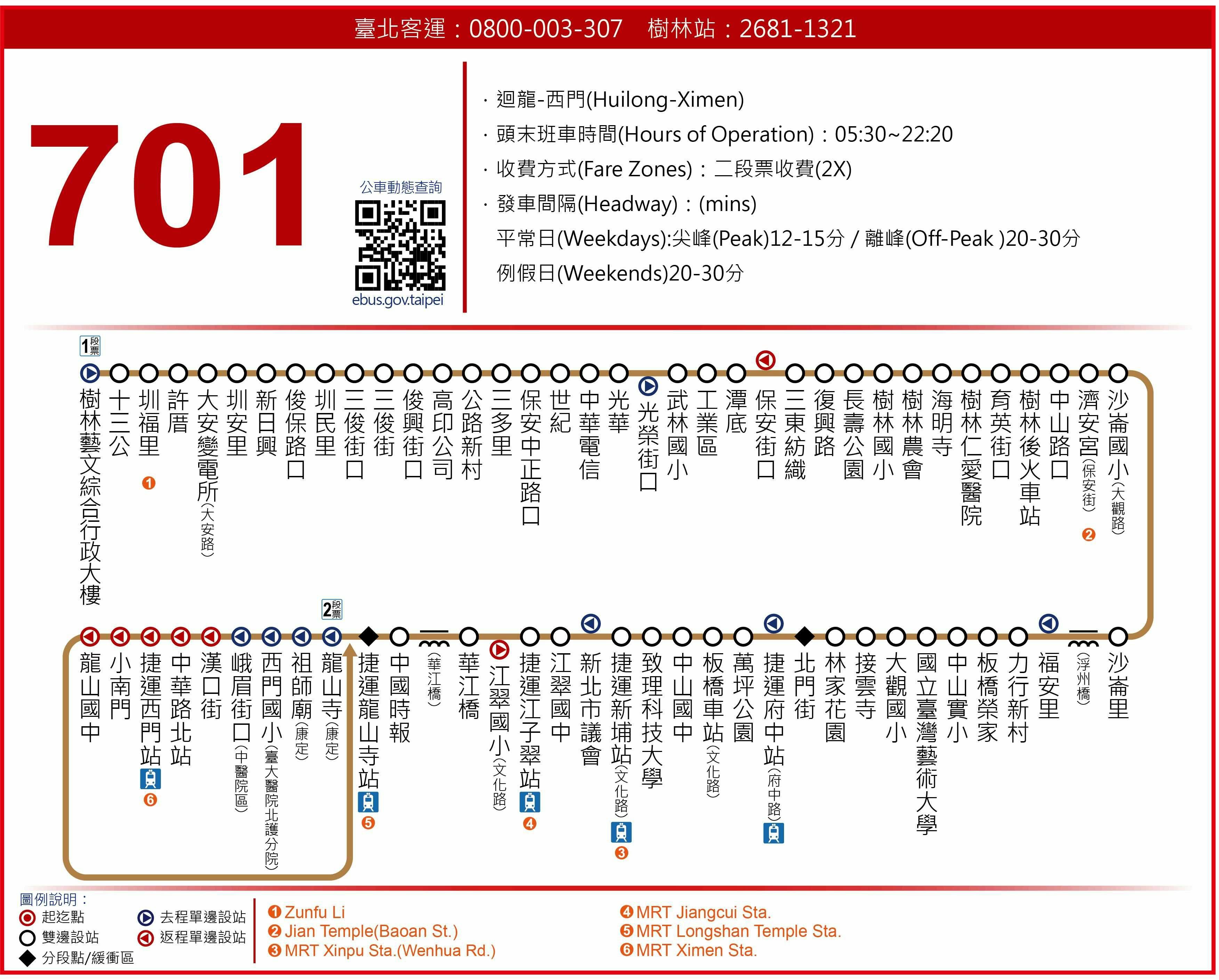 701Route Map-新北市 Bus