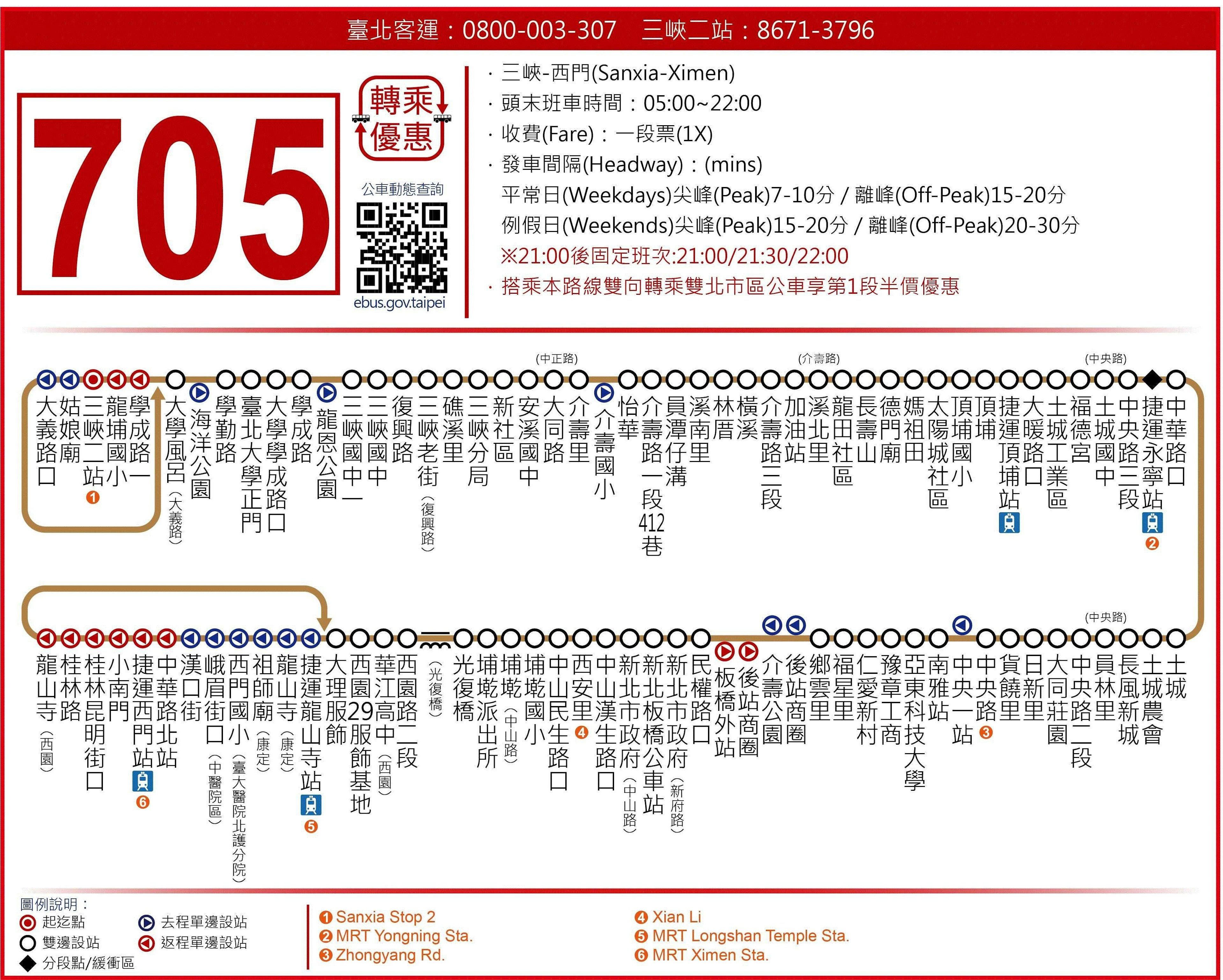 705Route Map-新北市 Bus