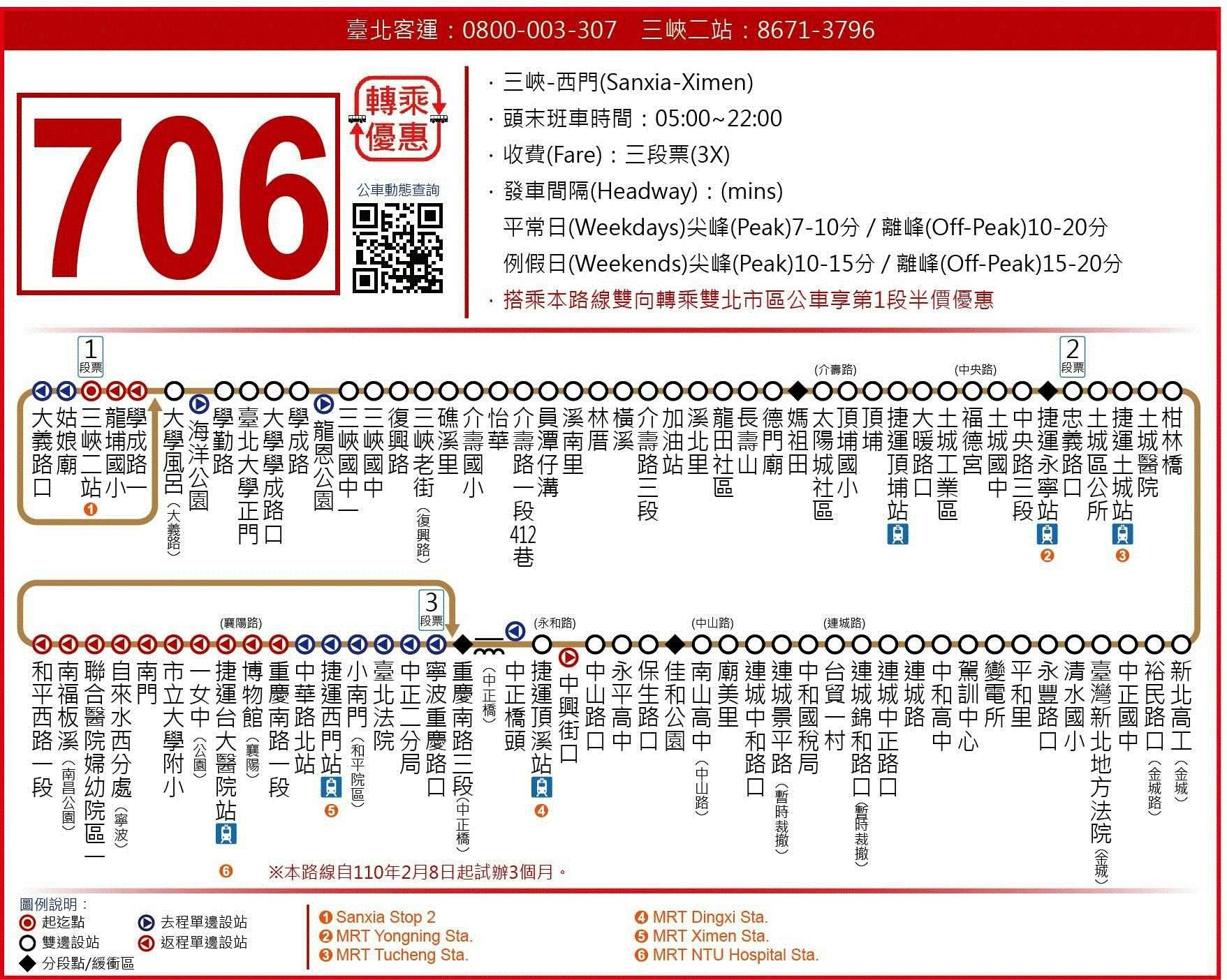 706Route Map-新北市 Bus