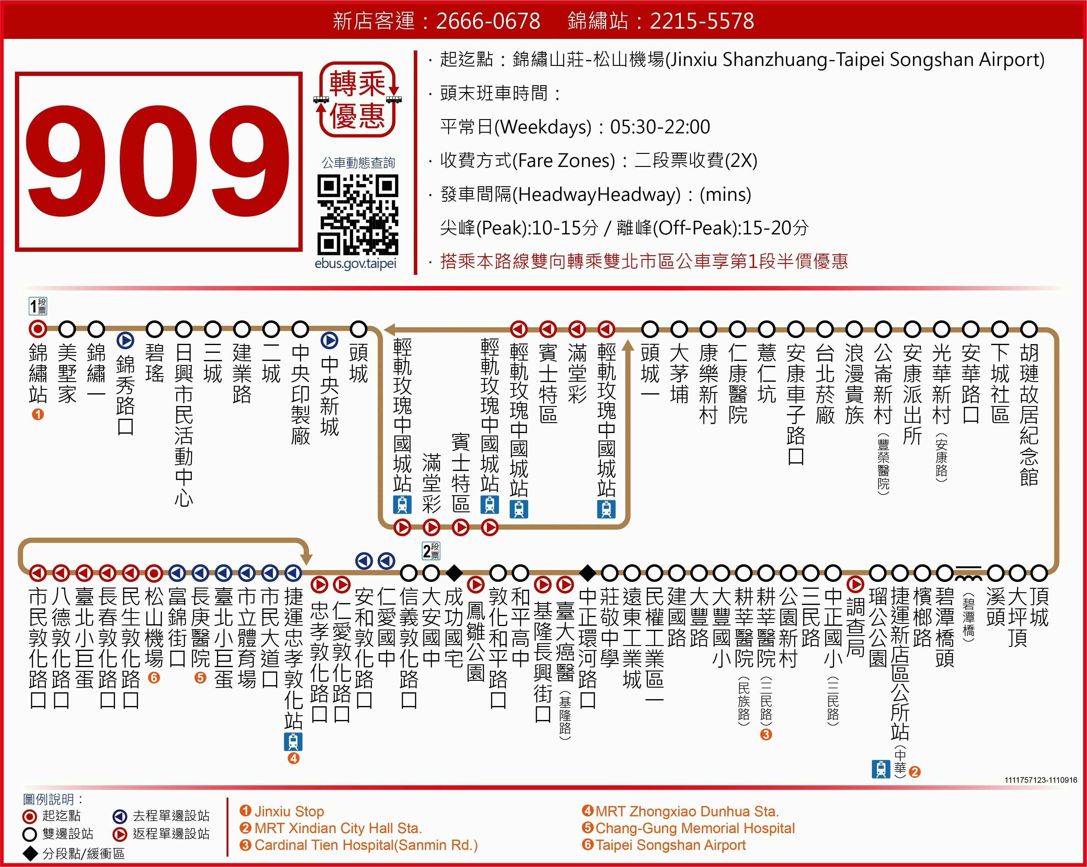 909Route Map-新北市 Bus