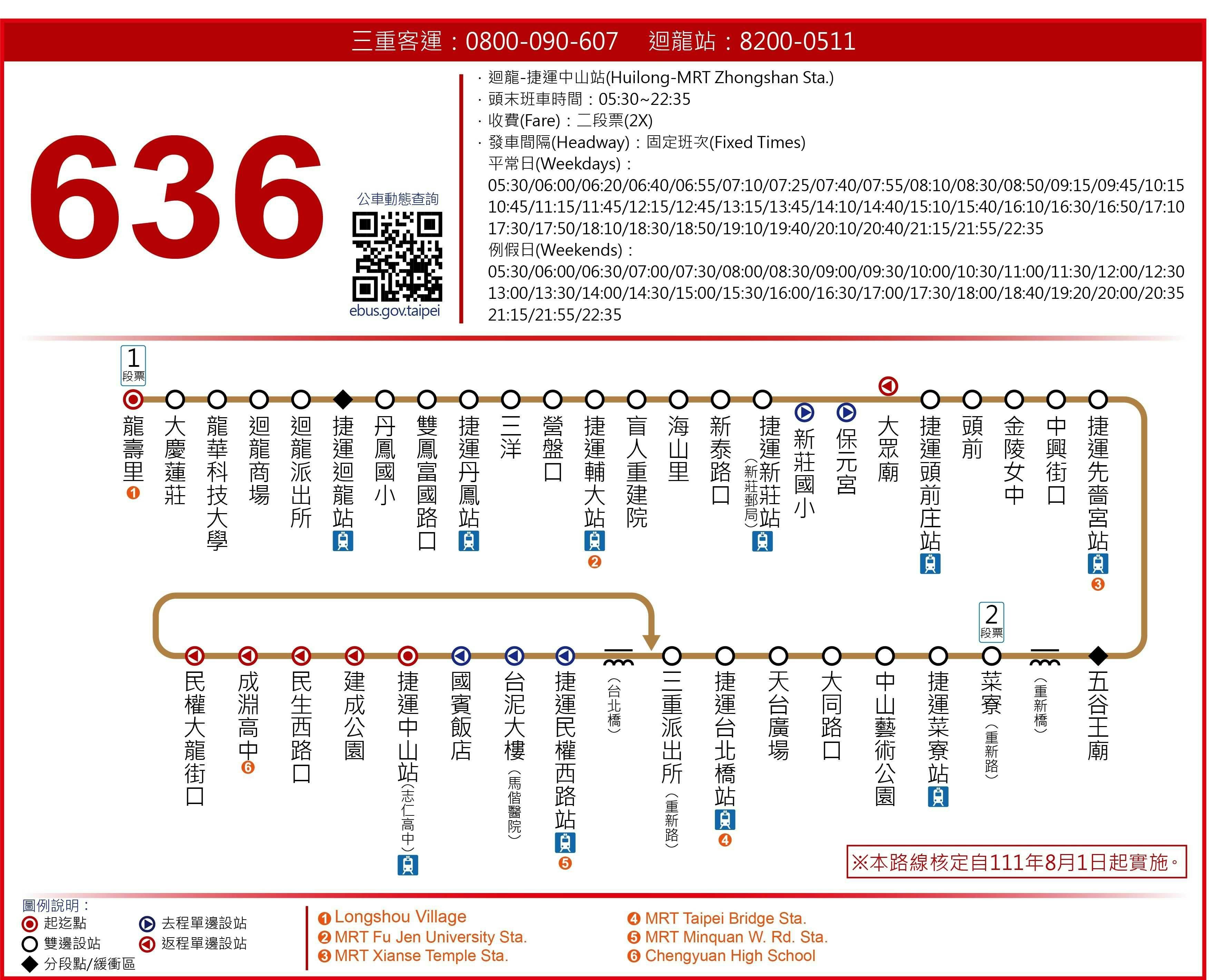 636Route Map-新北市 Bus