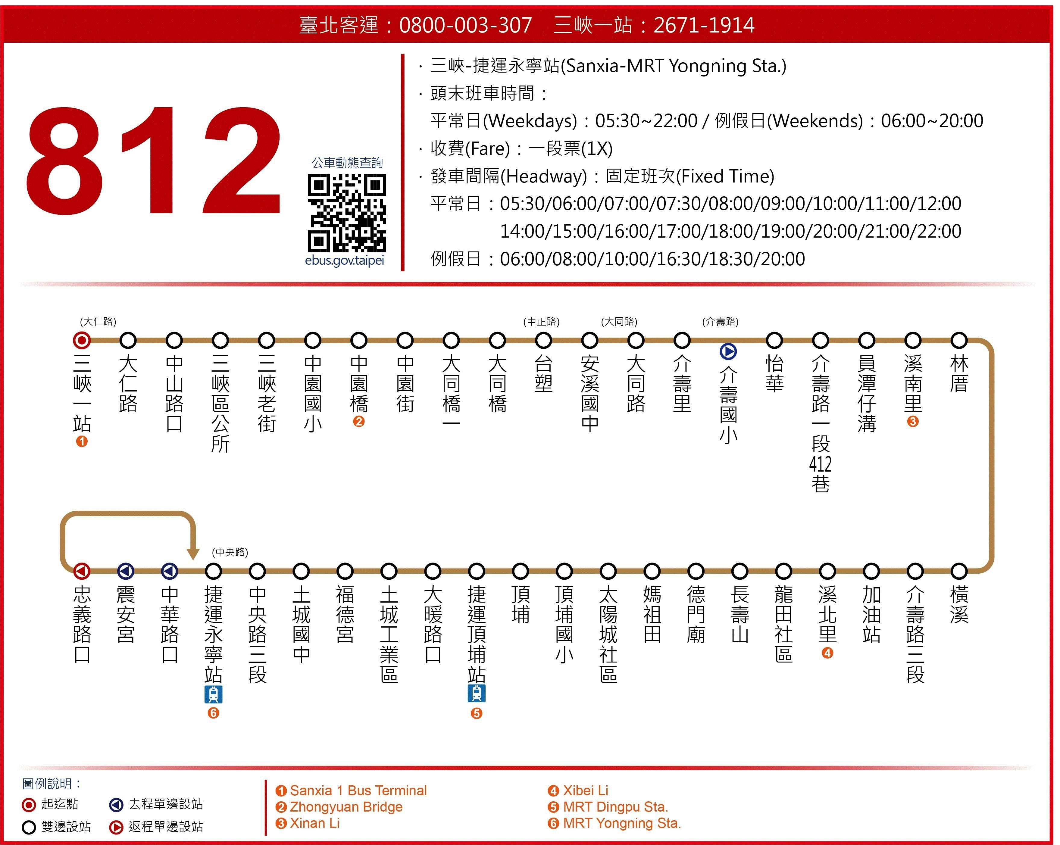 812Route Map-新北市 Bus