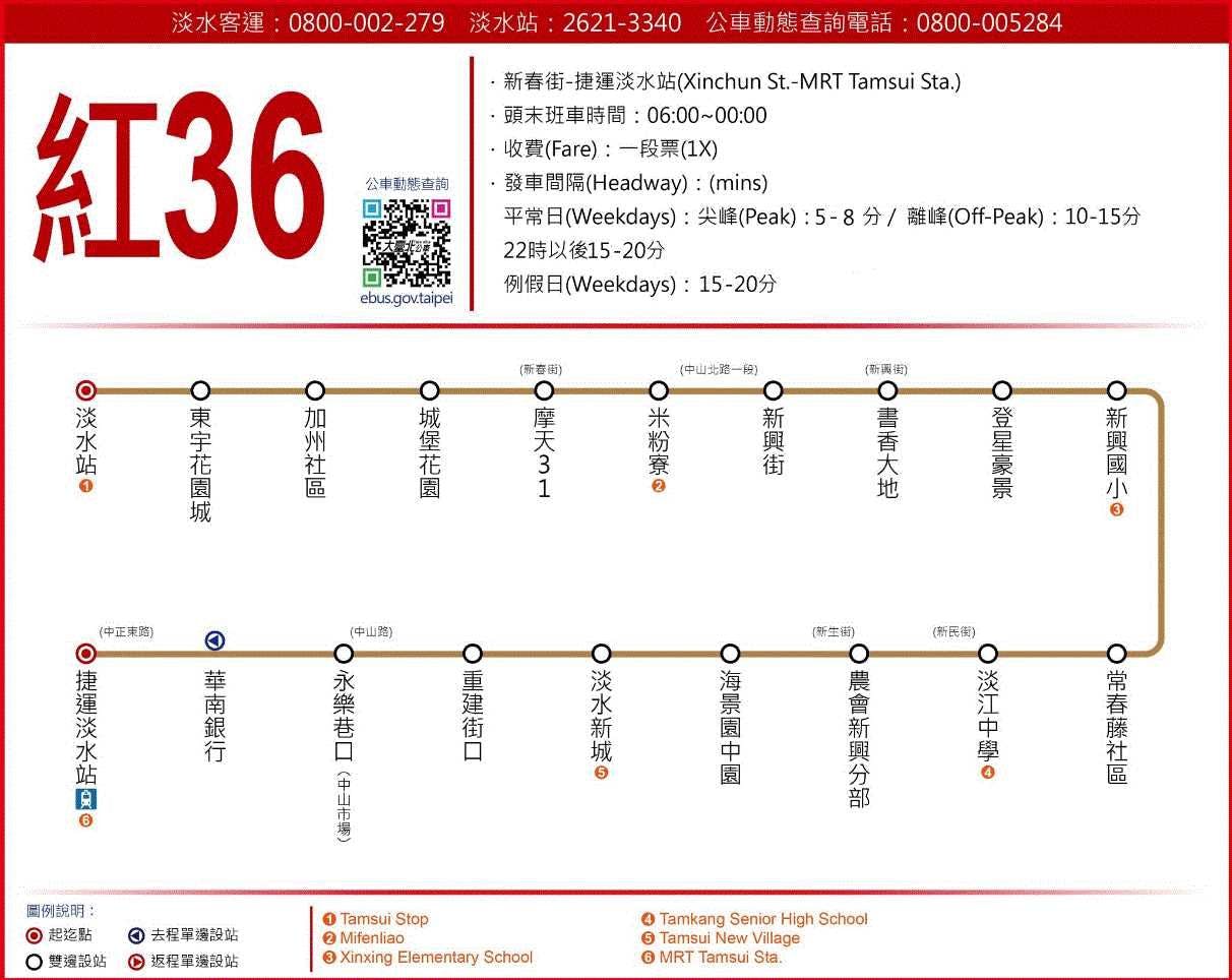 R36Route Map-新北市 Bus