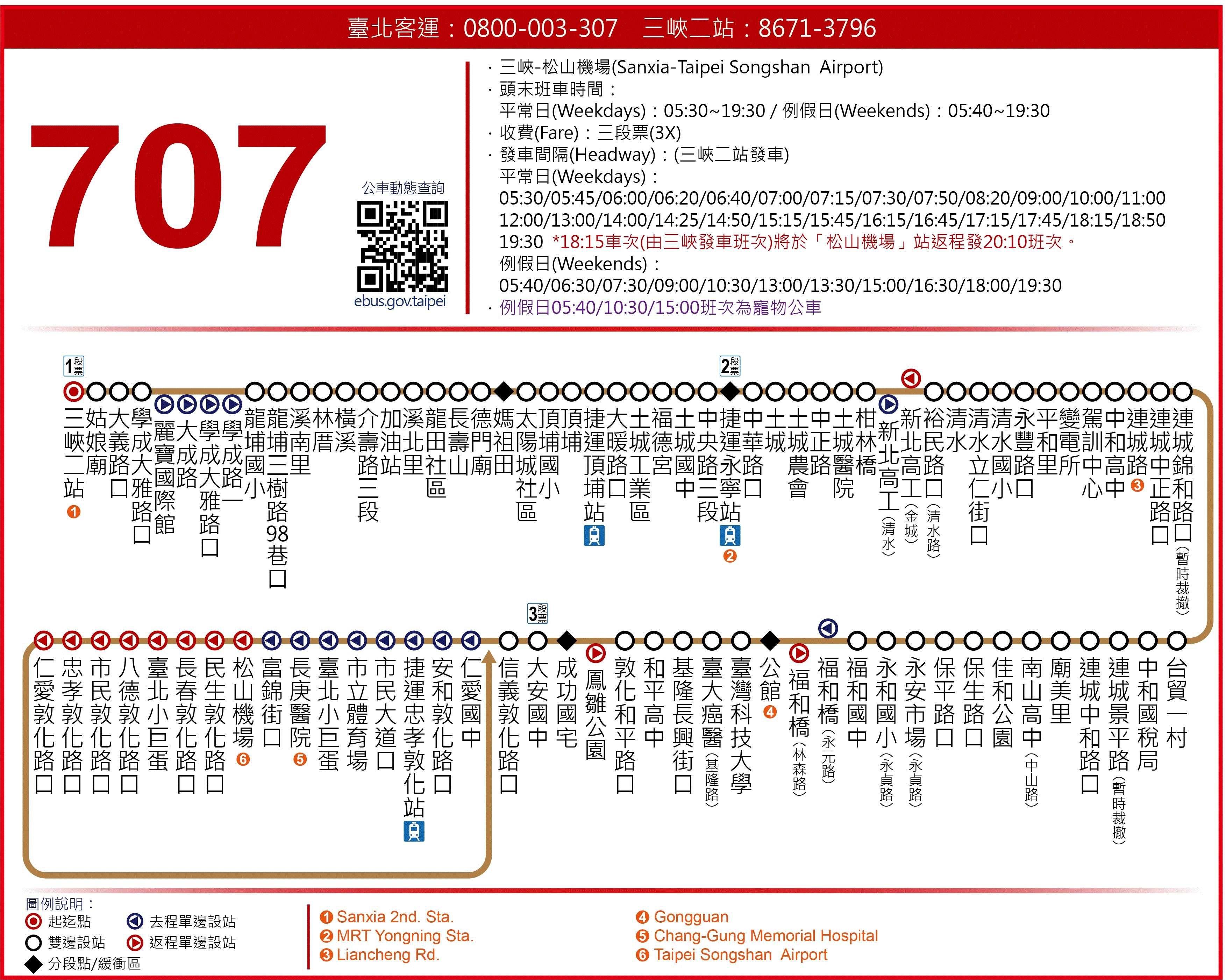 707Route Map-新北市 Bus