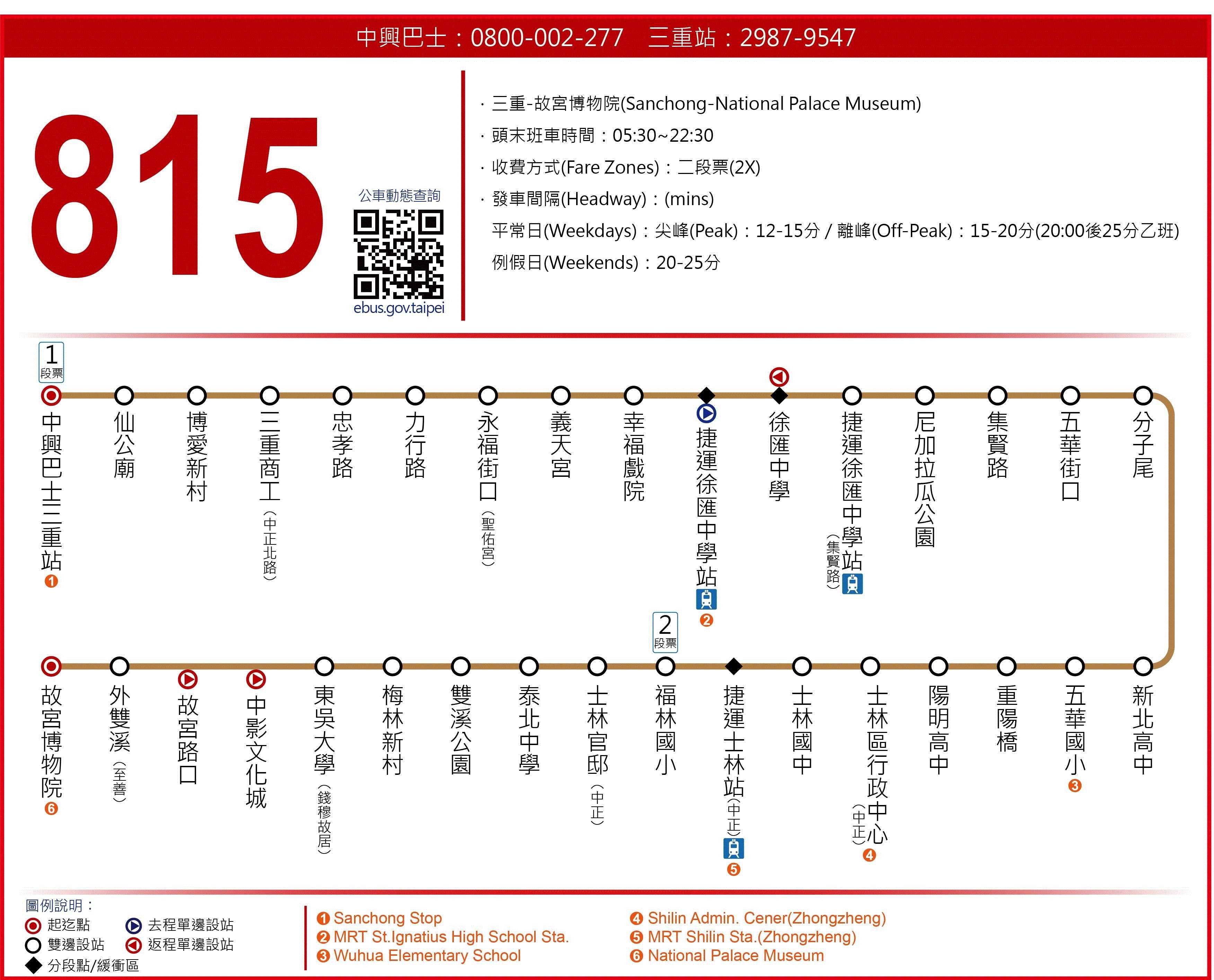 815Route Map-新北市 Bus