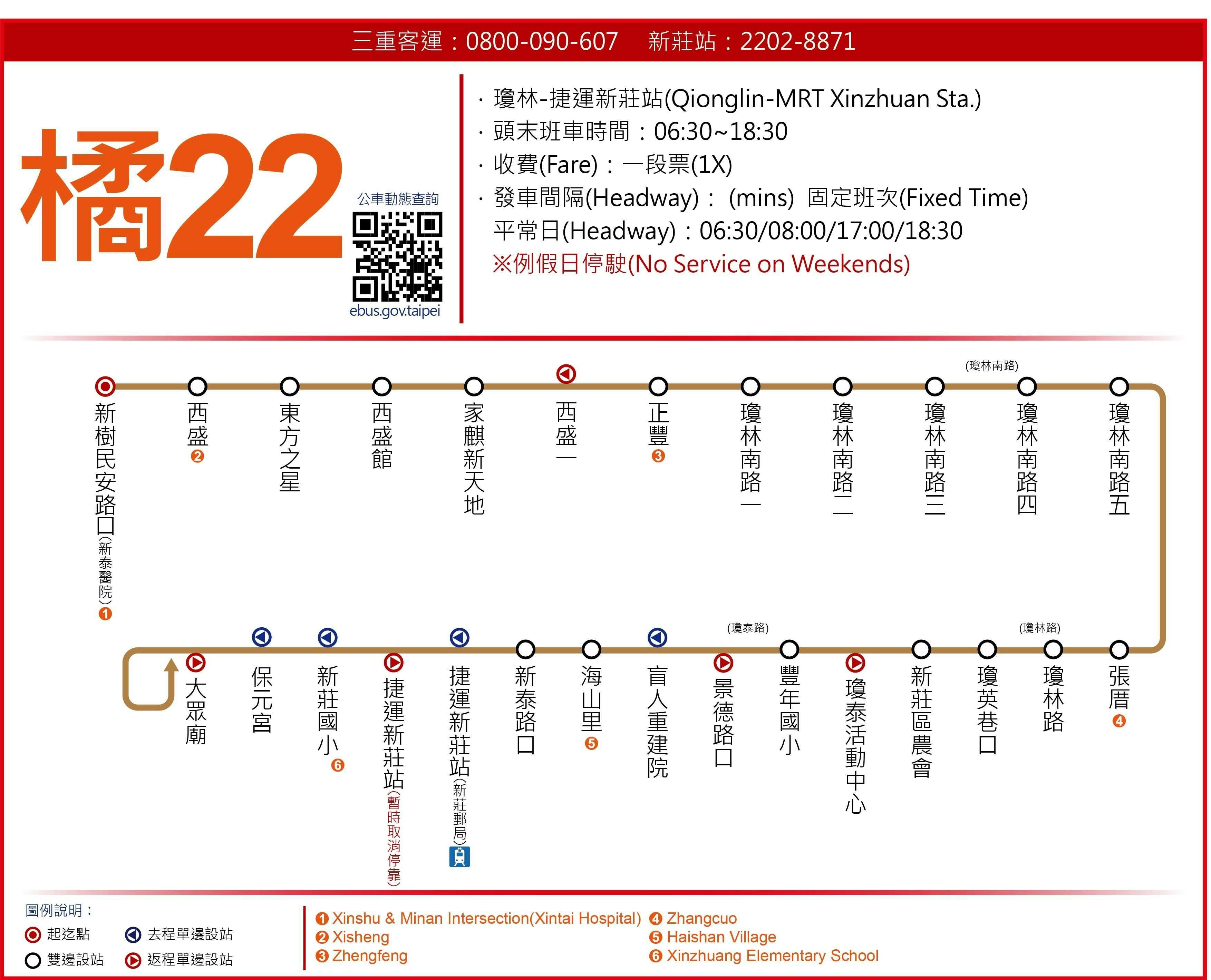 O22Route Map-新北市 Bus