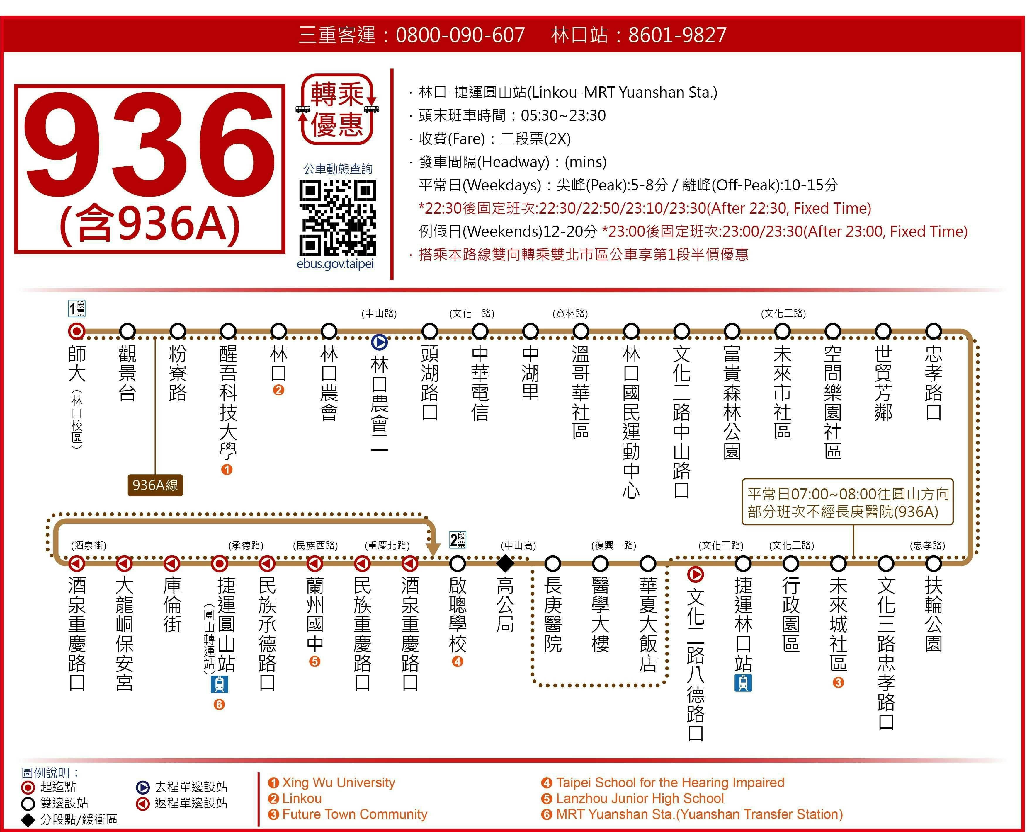 936Route Map-新北市 Bus