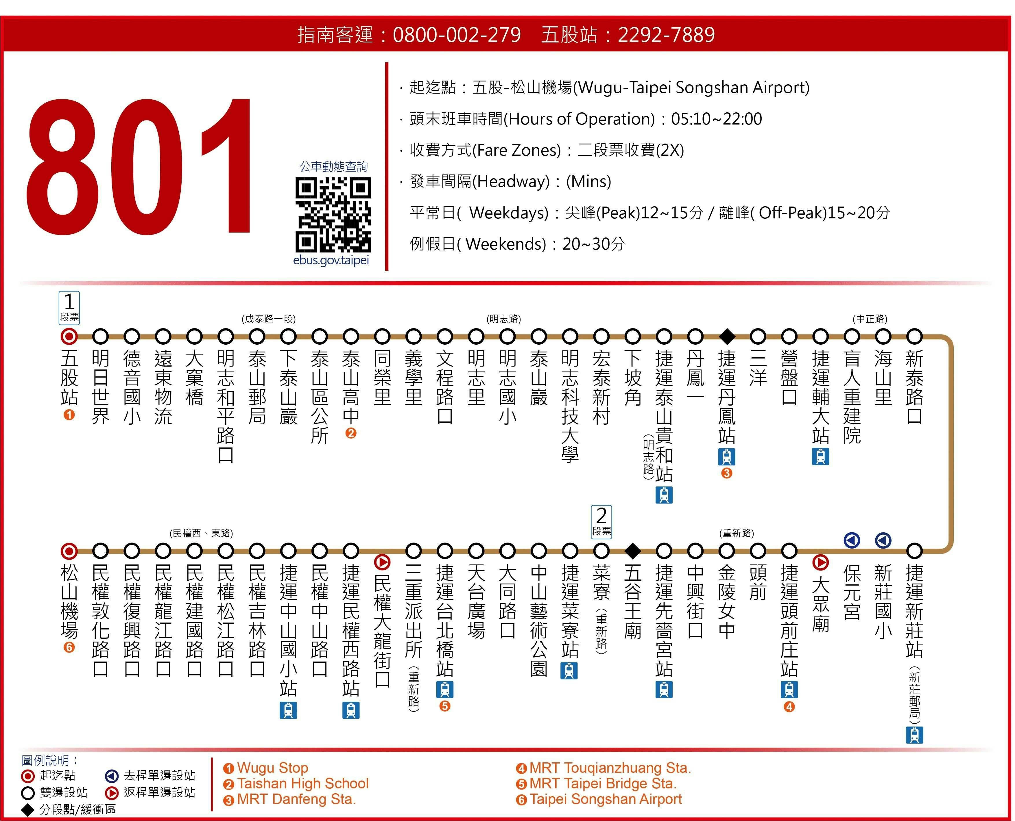 801Route Map-新北市 Bus