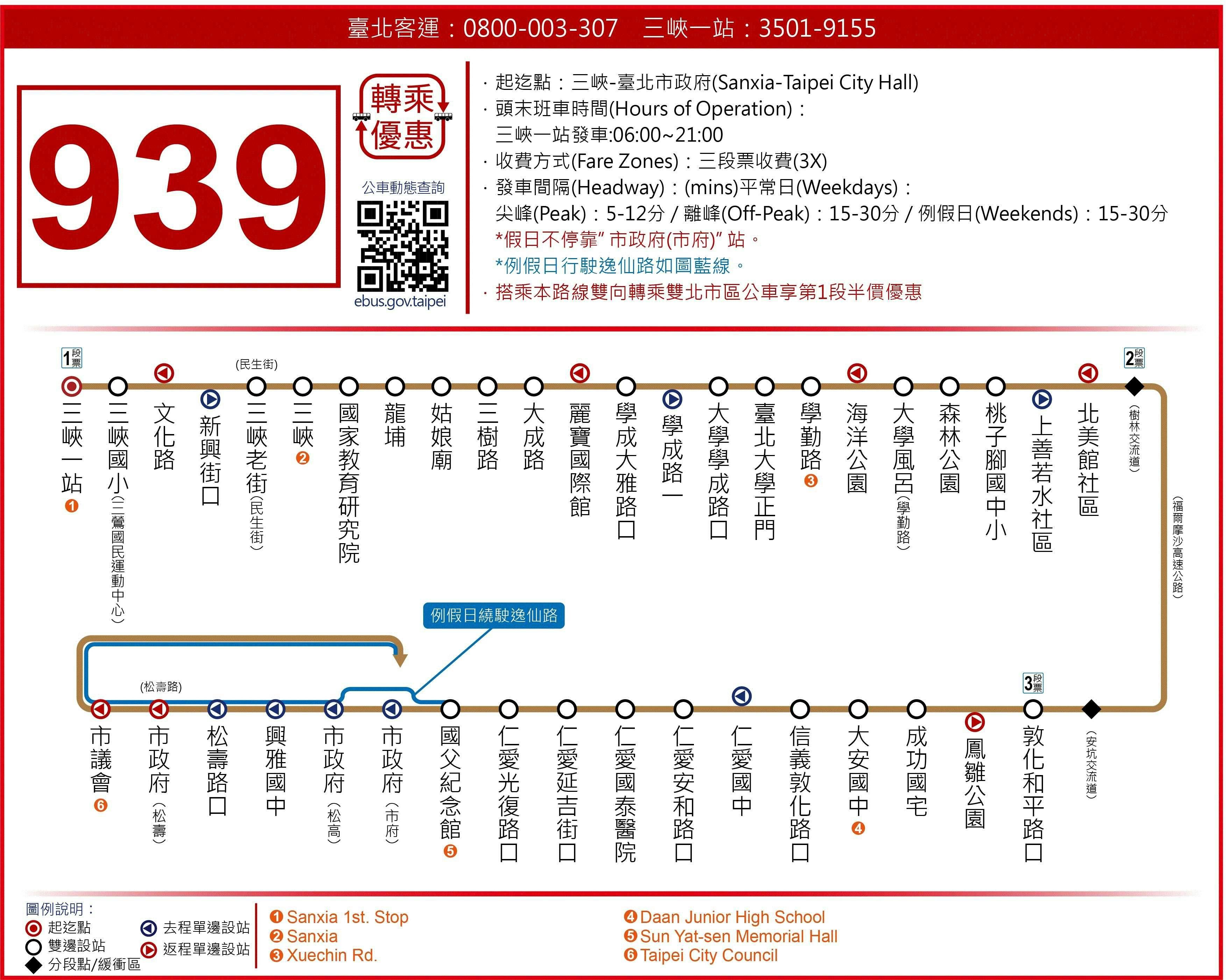 939Route Map-新北市 Bus