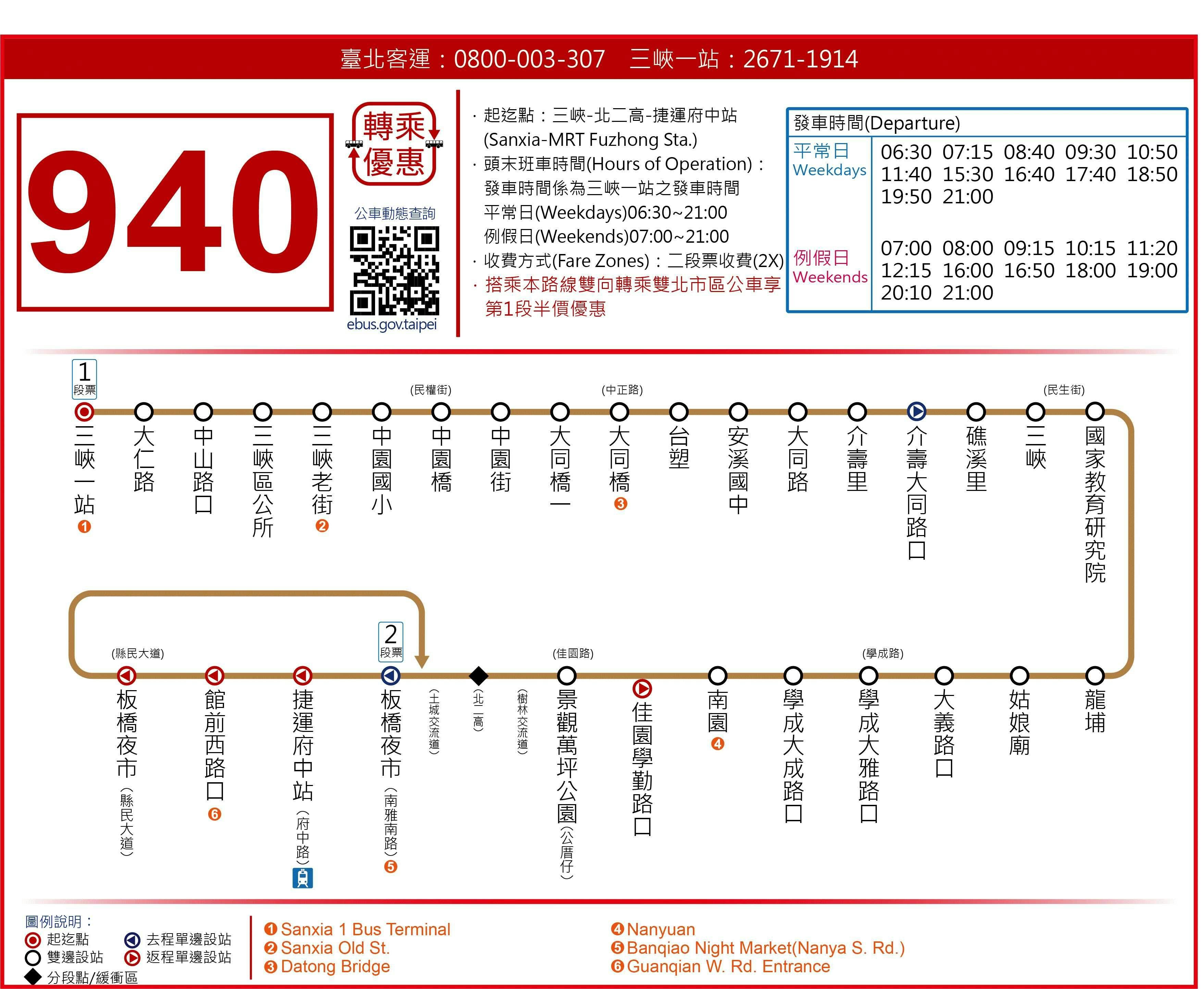 940Route Map-新北市 Bus