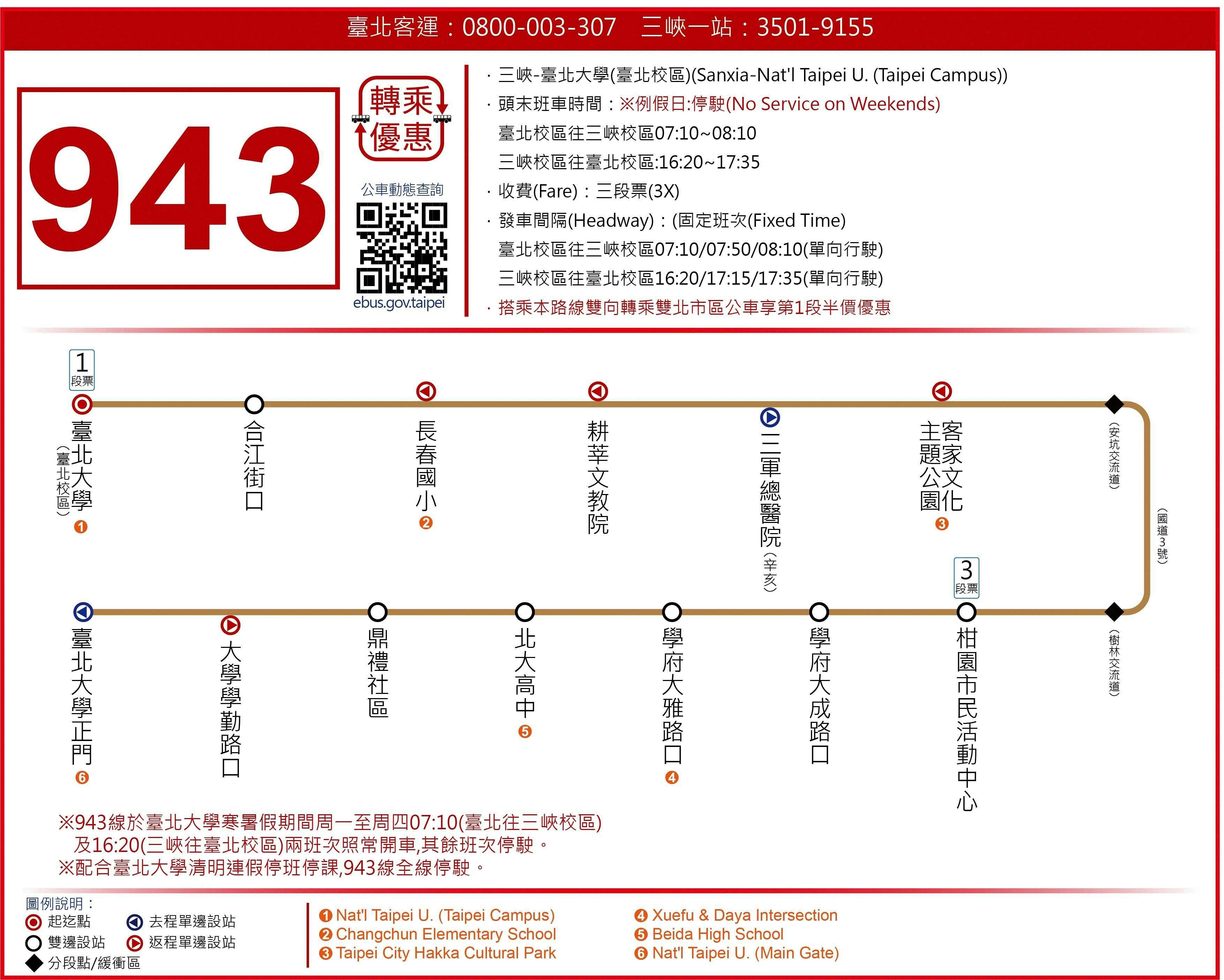 943Route Map-新北市 Bus
