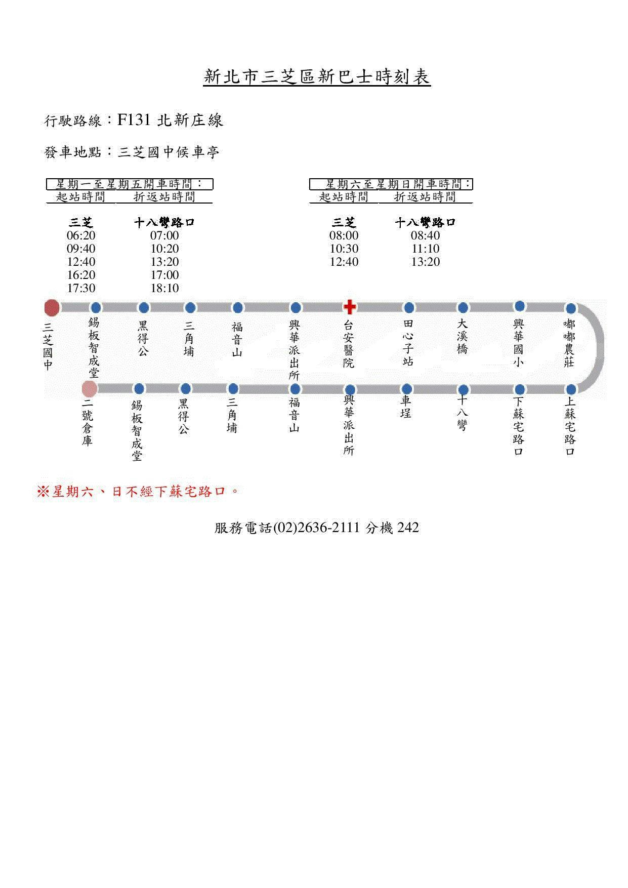 F131Route Map-新北市 Bus