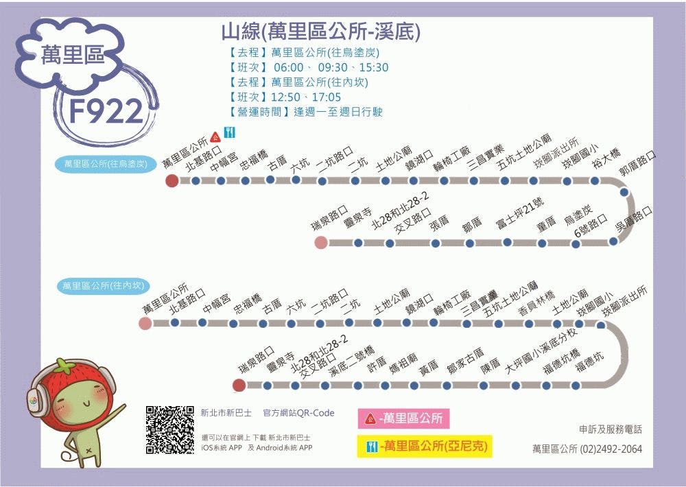 F922wututanRoute Map-新北市 Bus