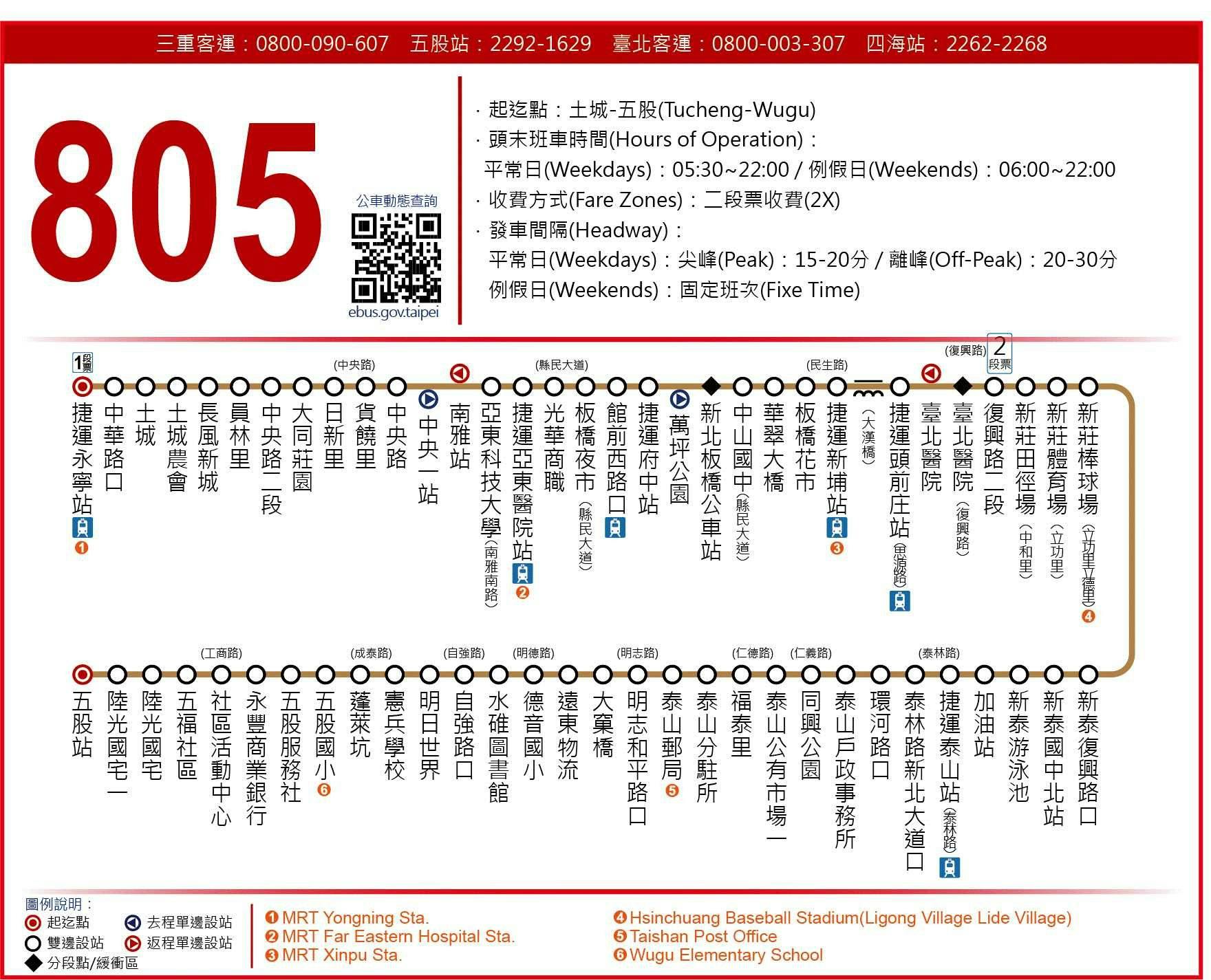 805Route Map-新北市 Bus