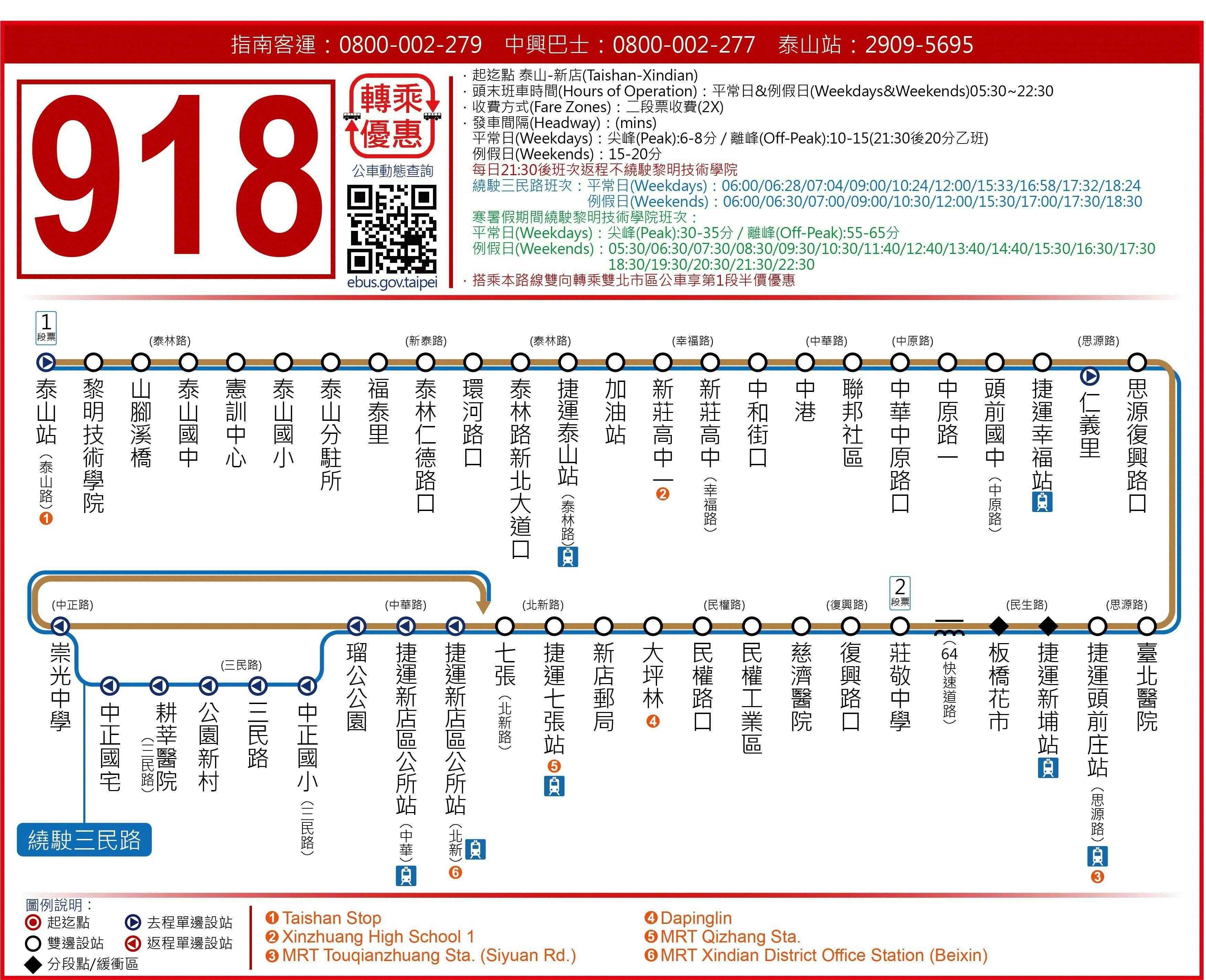 918Route Map-新北市 Bus