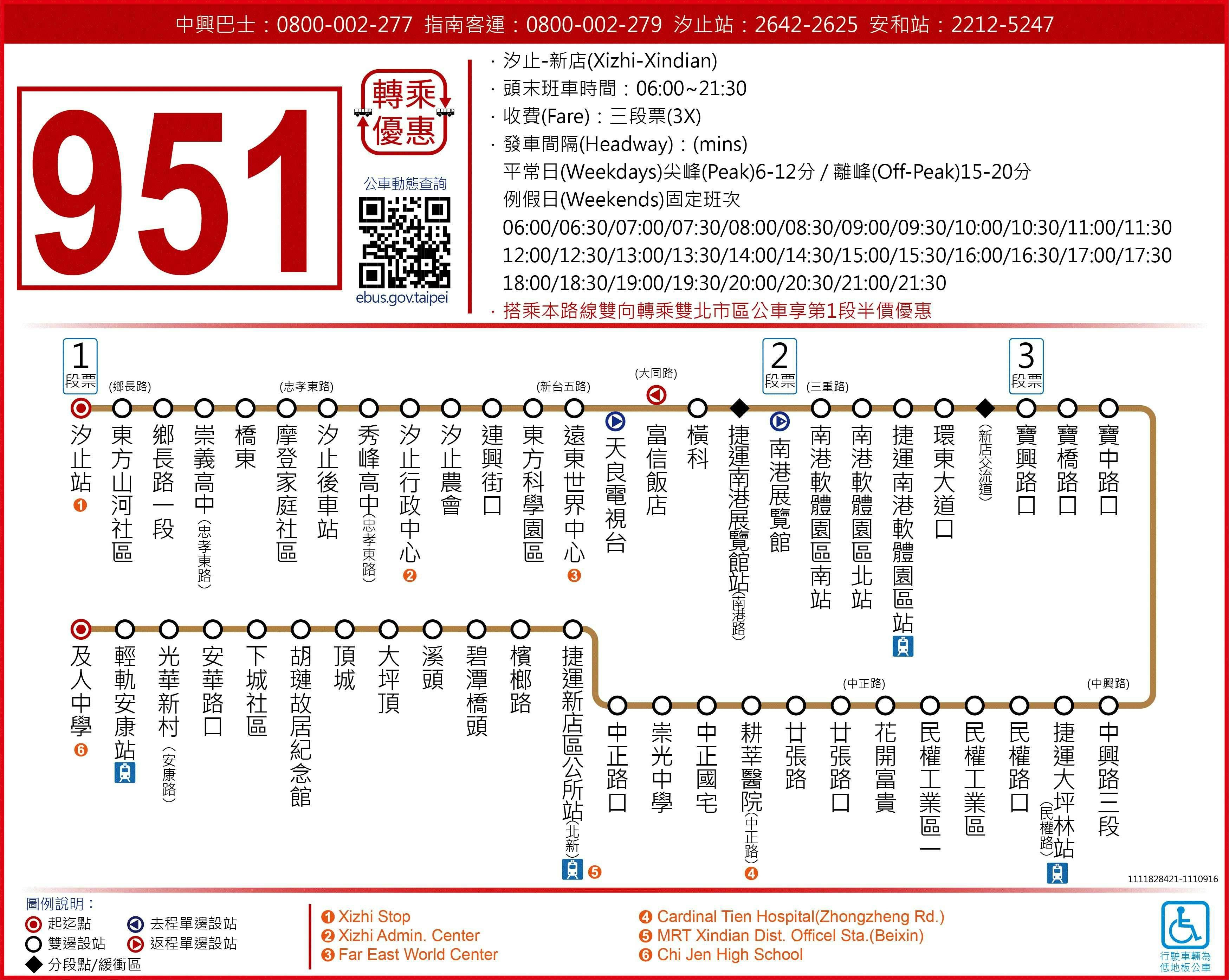 951Route Map-新北市 Bus