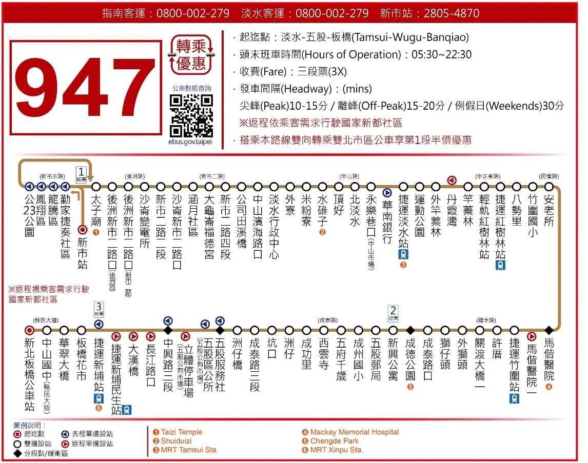 947Route Map-新北市 Bus