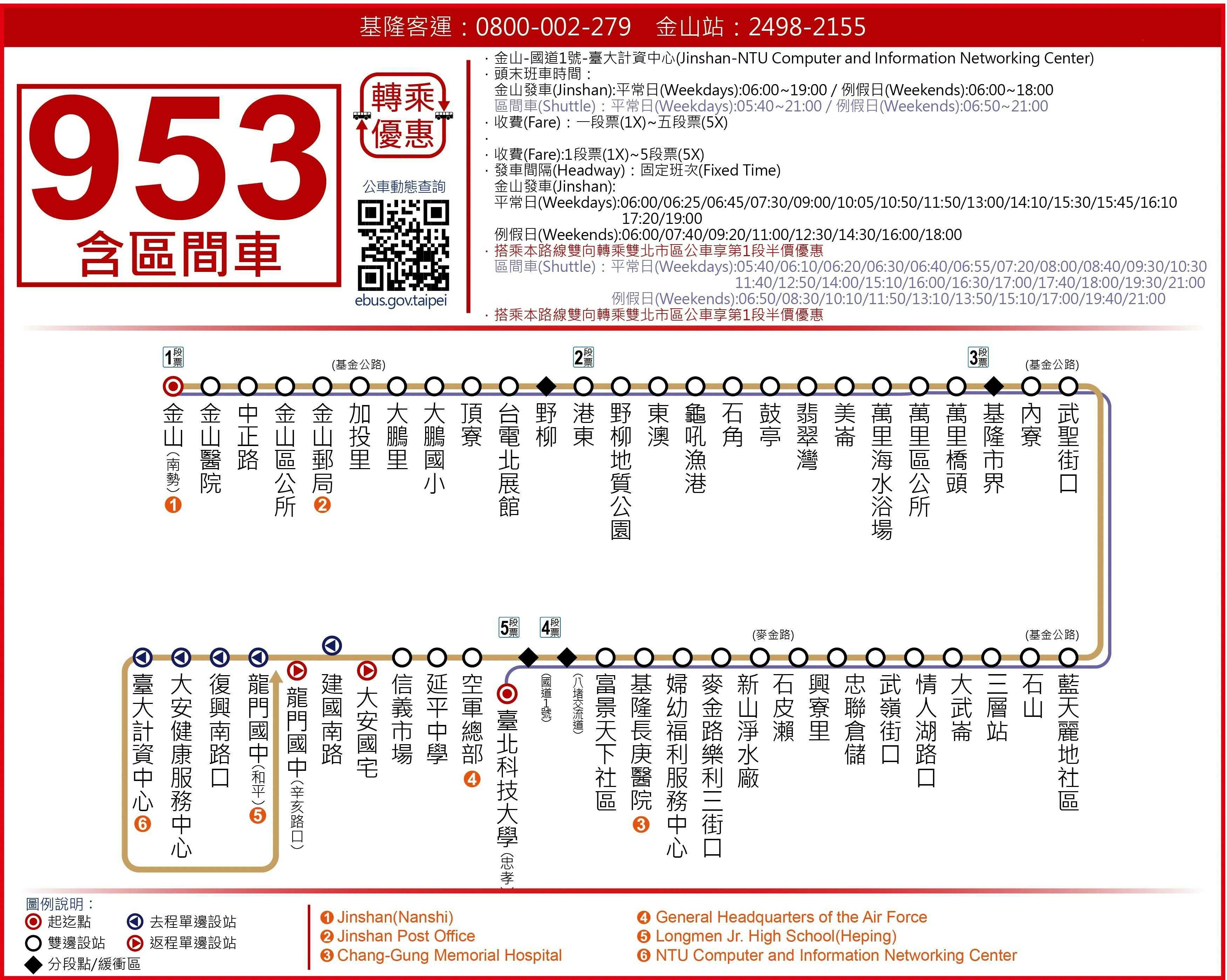 953Route Map-新北市 Bus