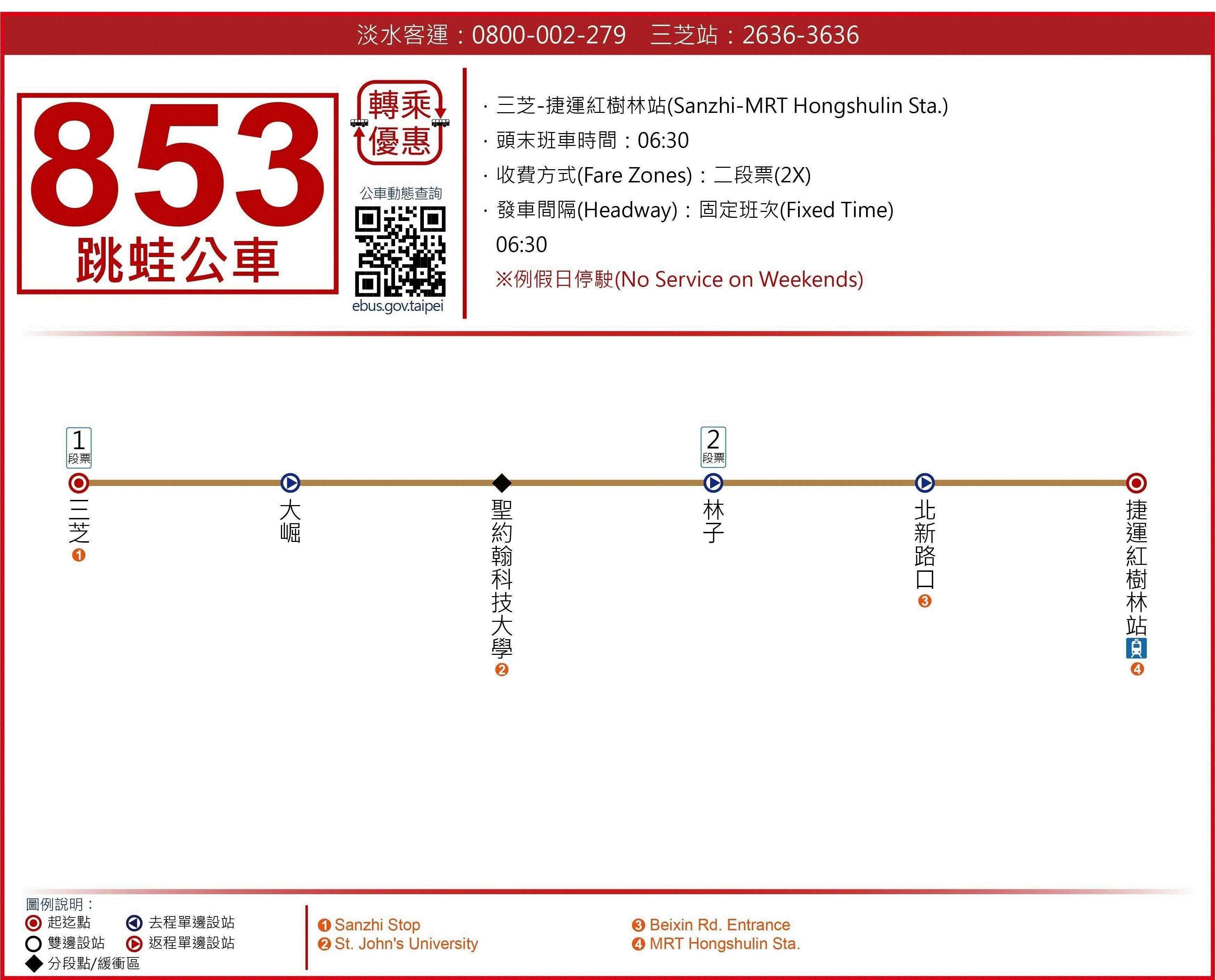 853FrogbusRoute Map-新北市 Bus