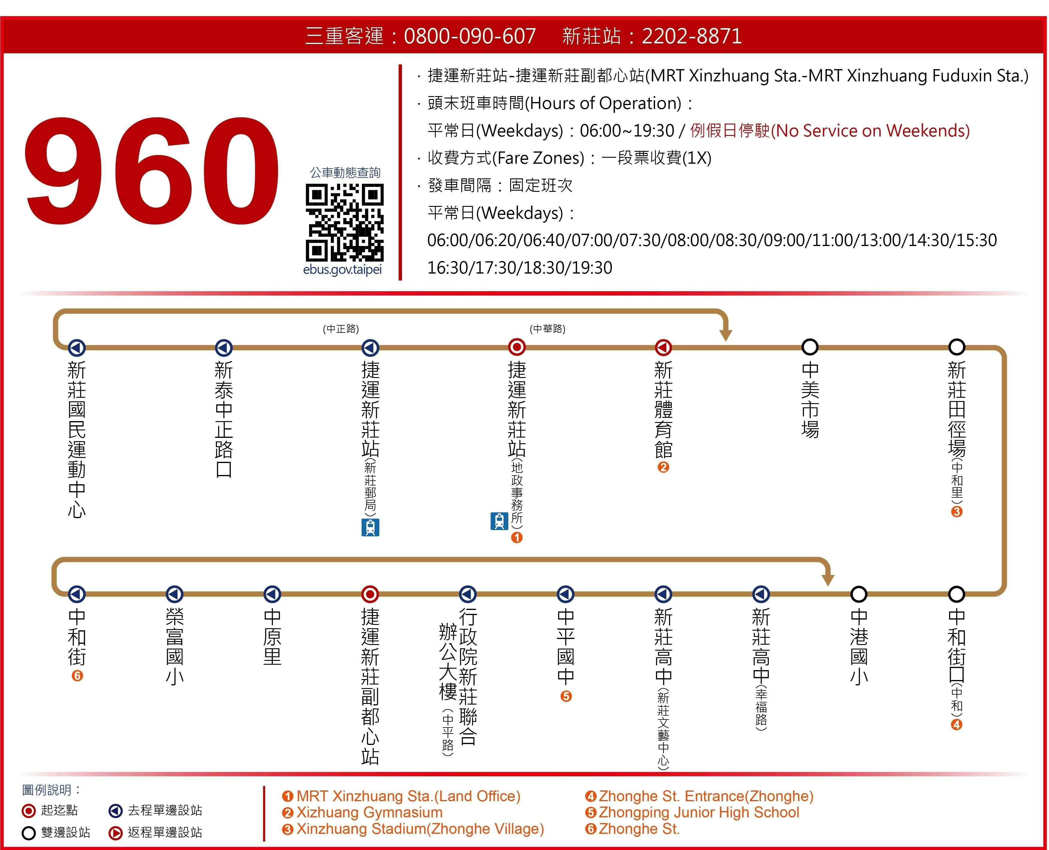 960Route Map-新北市 Bus