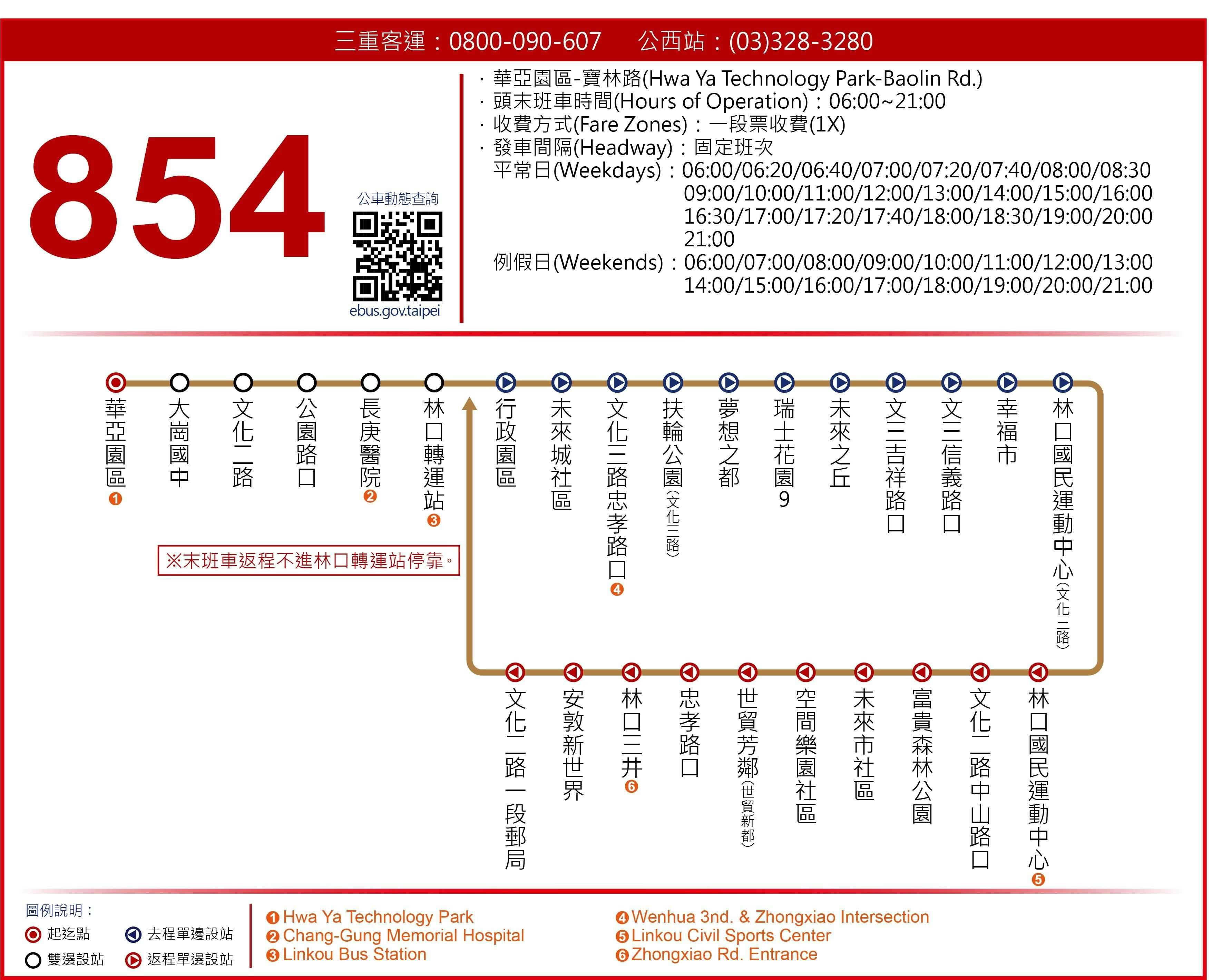 854Route Map-新北市 Bus
