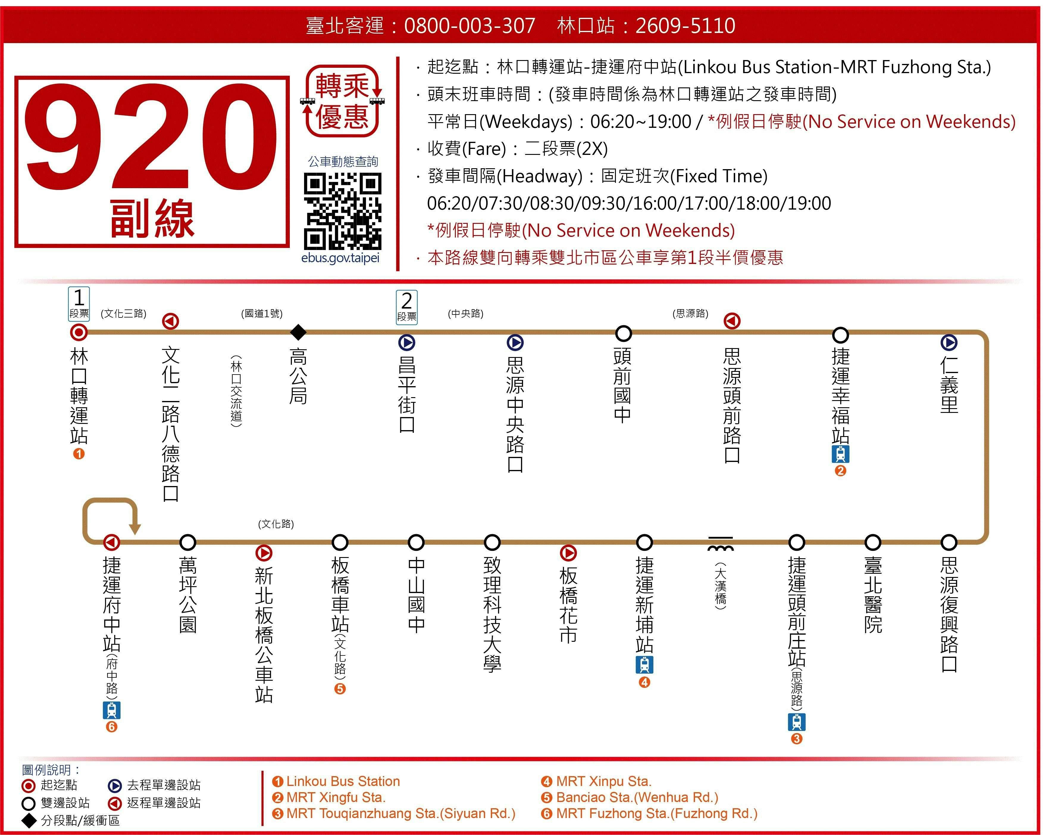 920SubRoute Map-新北市 Bus