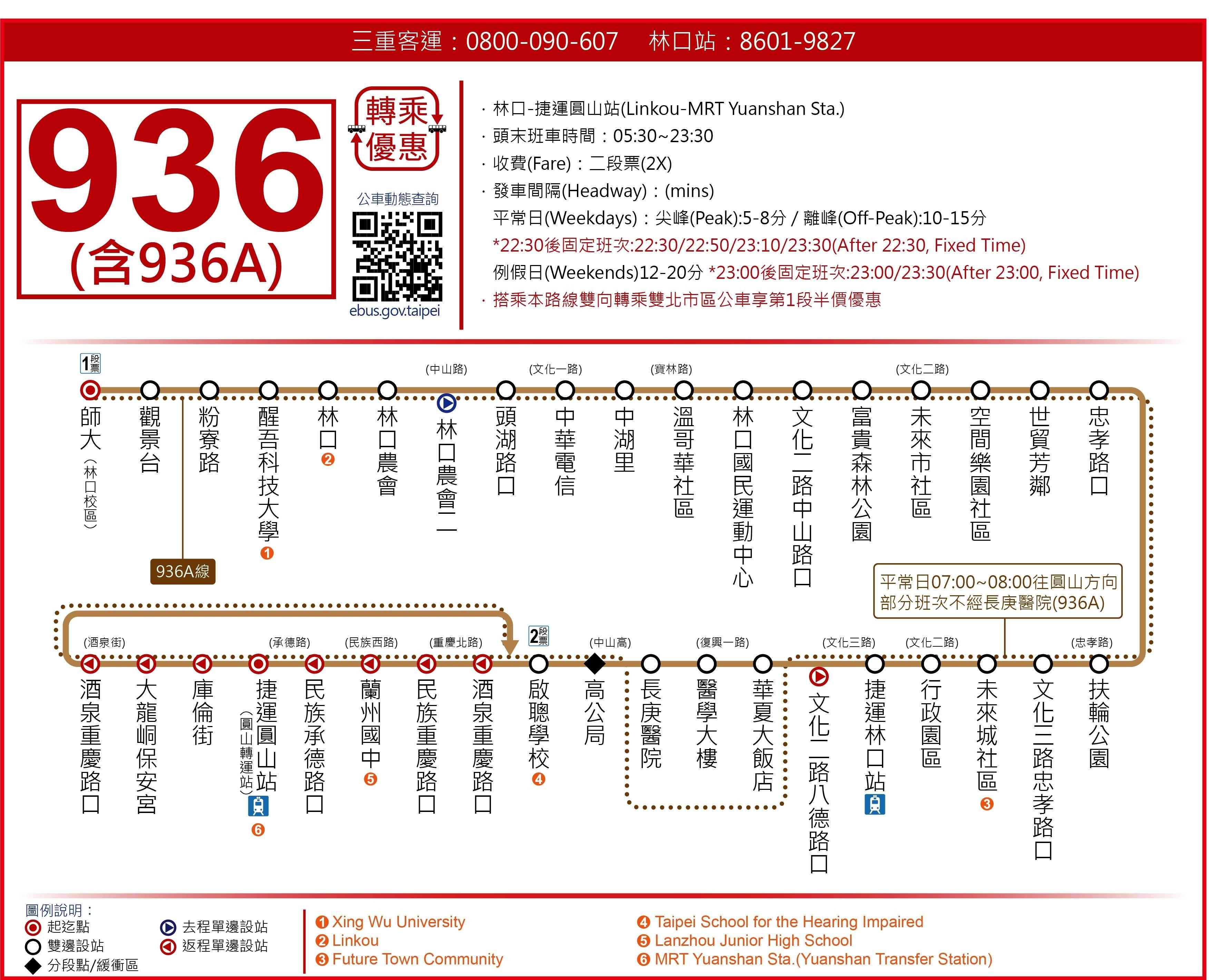936ARoute Map-新北市 Bus