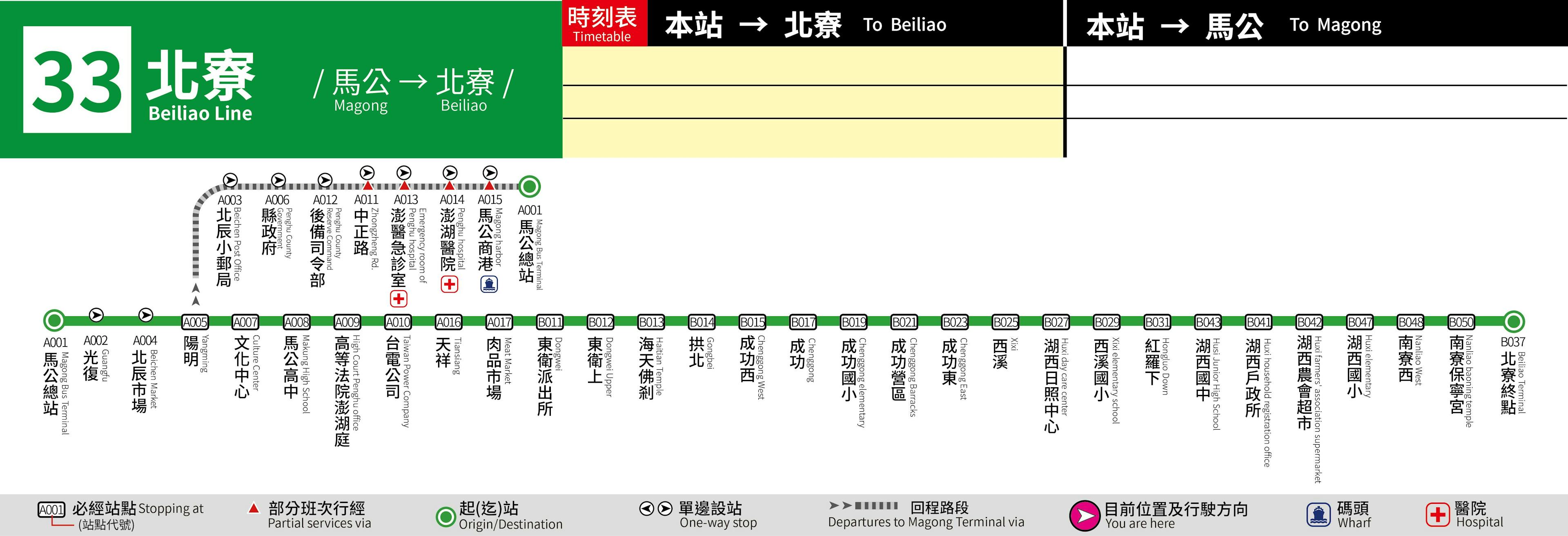 33Route Map-澎湖 Bus