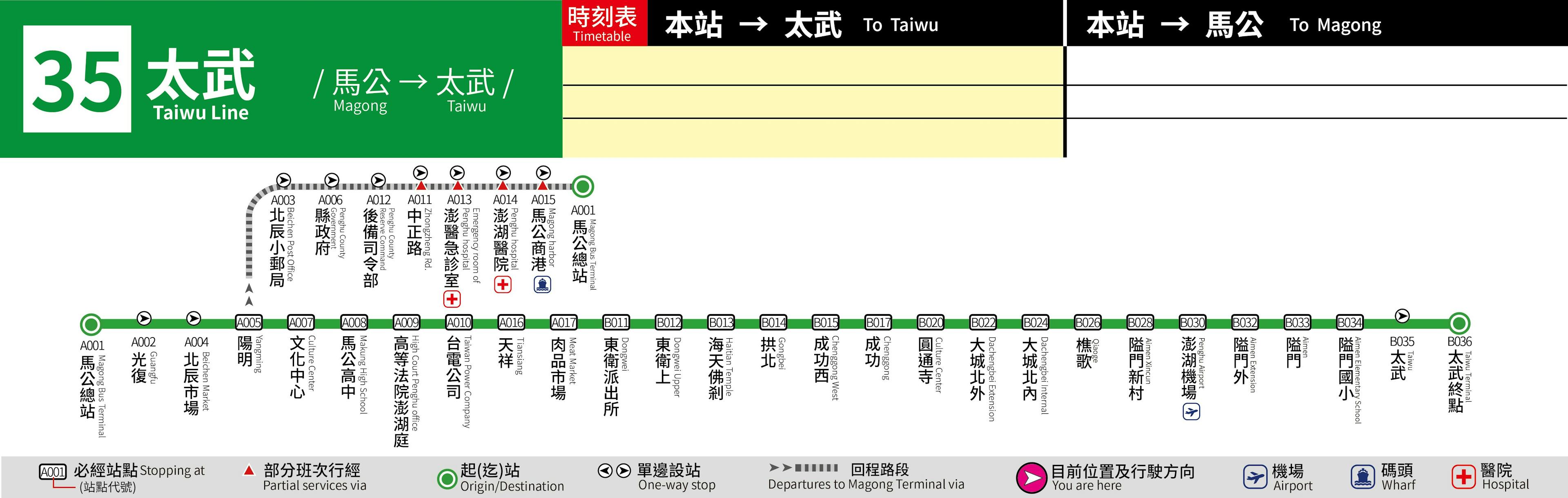 35Route Map-澎湖 Bus