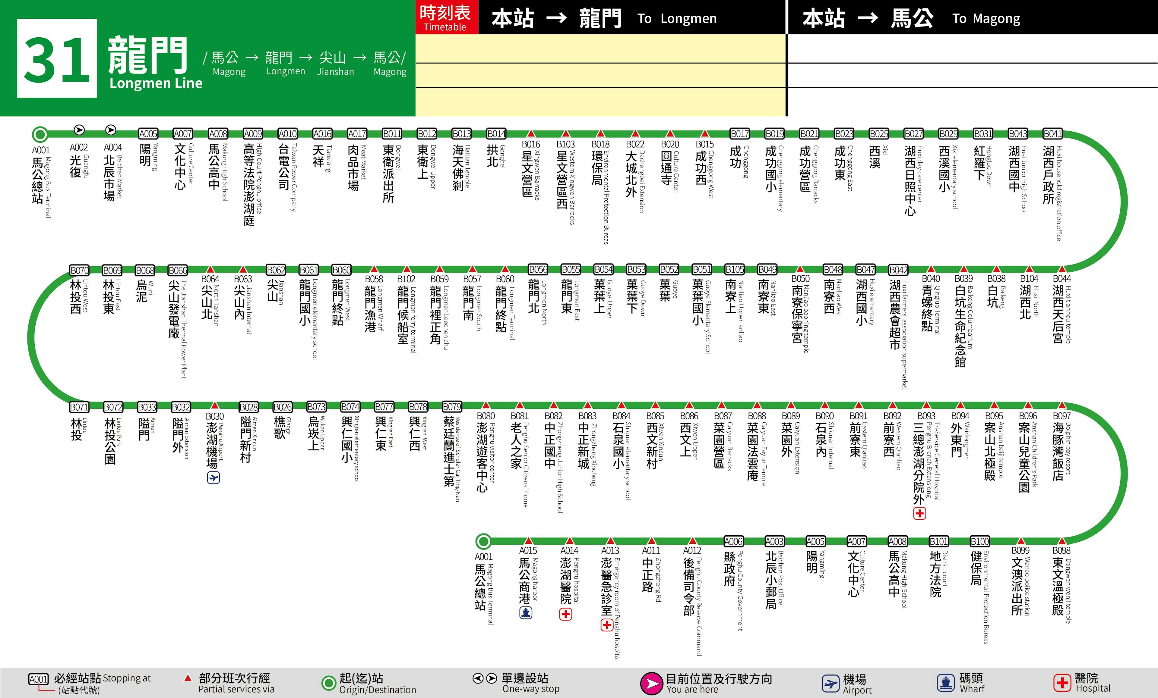 31Route Map-澎湖 Bus