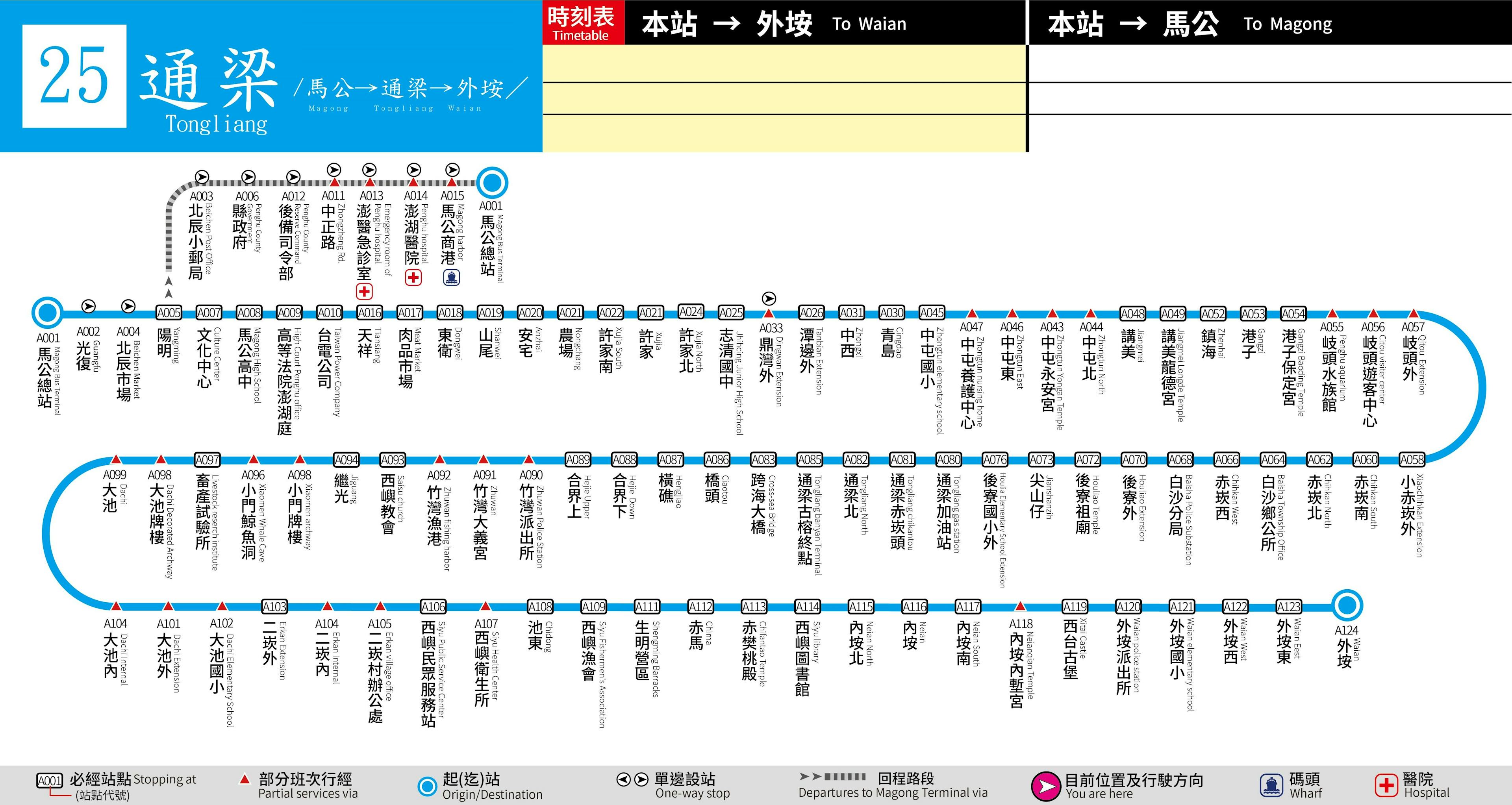25Route Map-澎湖 Bus