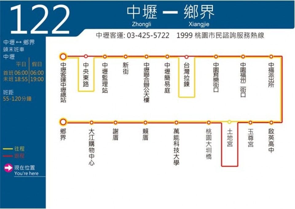 122Route Map-桃園 Bus