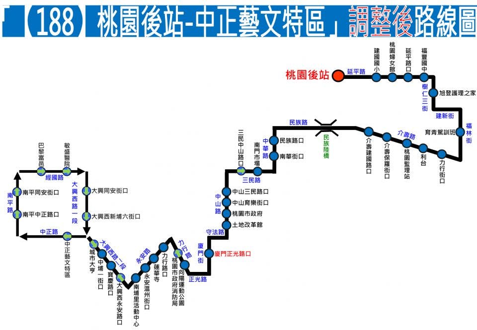 188Route Map-桃園 Bus