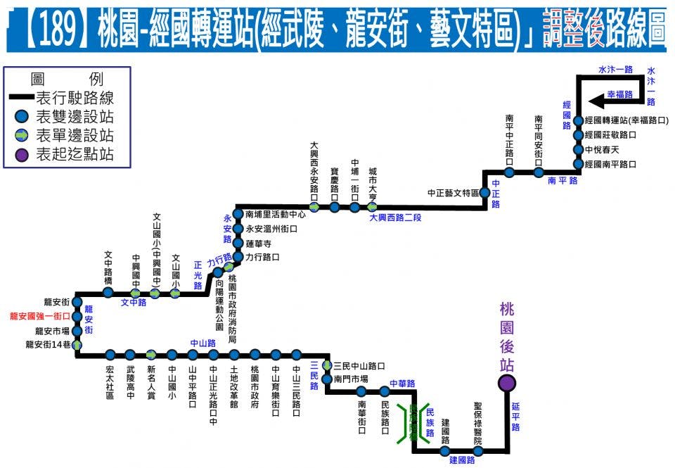 189Route Map-桃園 Bus