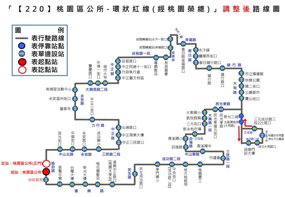 220Route Map-桃園 Bus