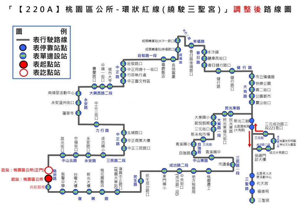 220ARoute Map-桃園 Bus