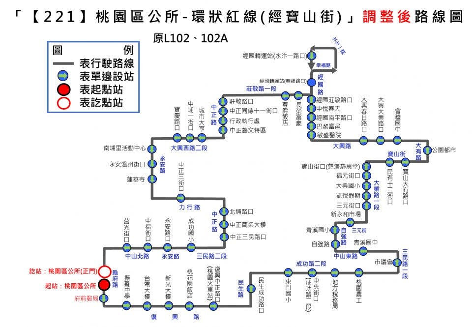 221Route Map-桃園 Bus