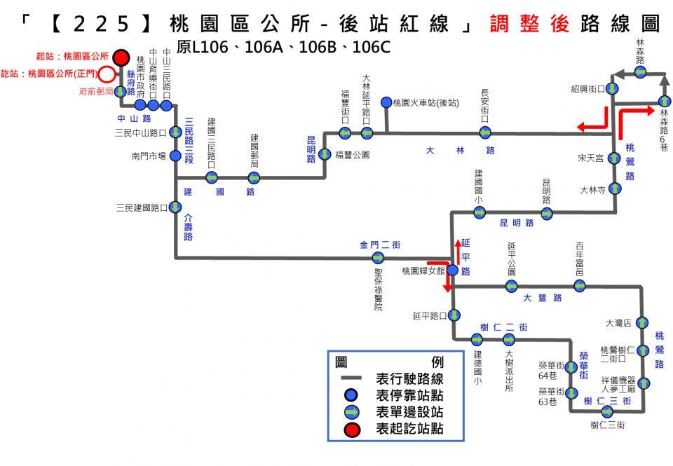 225Route Map-桃園 Bus