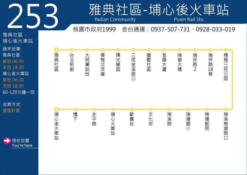 253Route Map-桃園 Bus