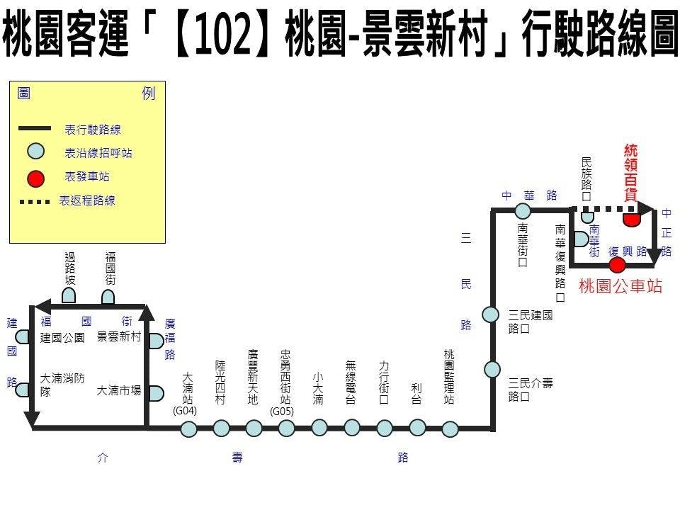 102Route Map-桃園 Bus