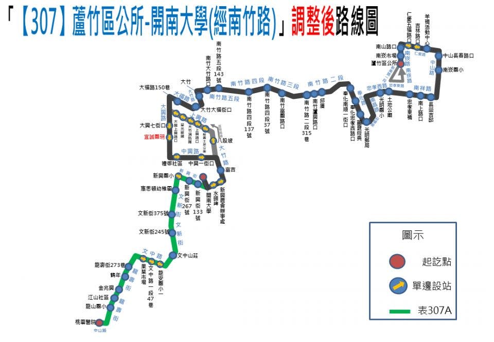 307Route Map-桃園 Bus
