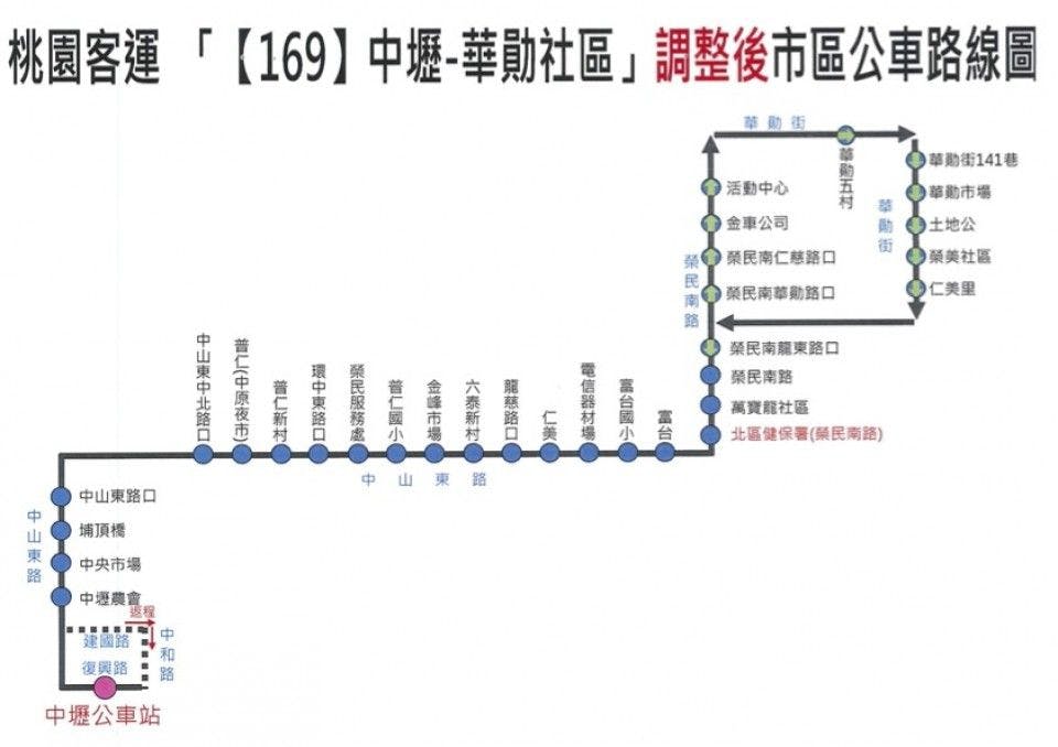 169Route Map-桃園 Bus