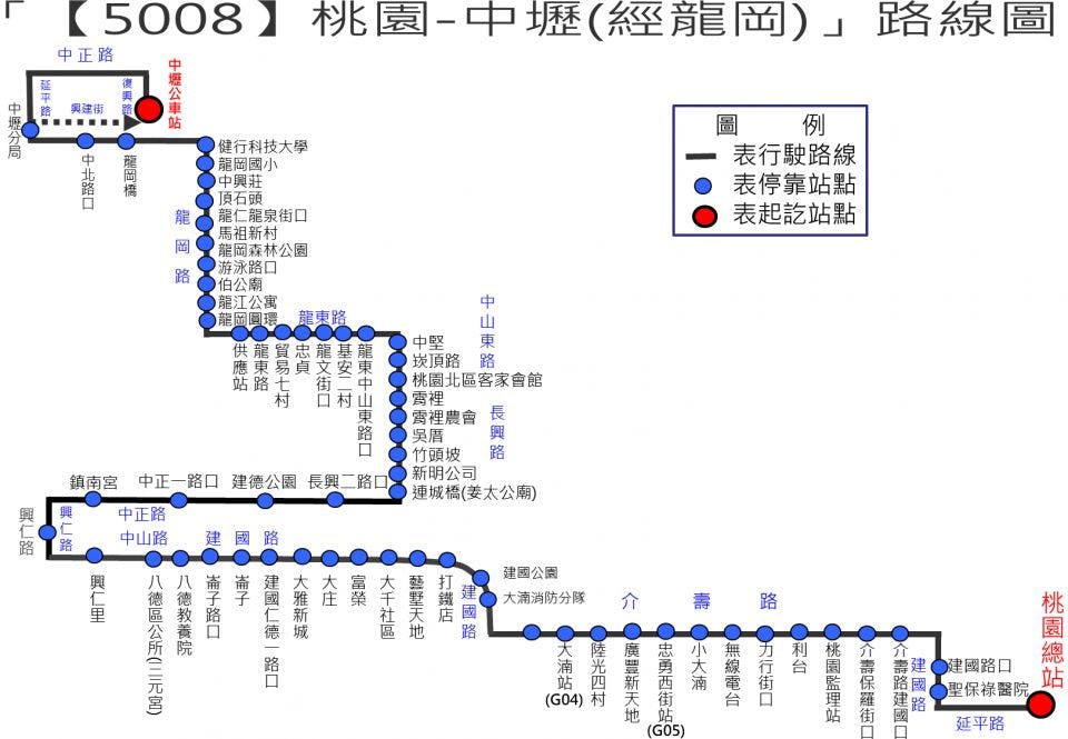 5008Route Map-桃園 Bus