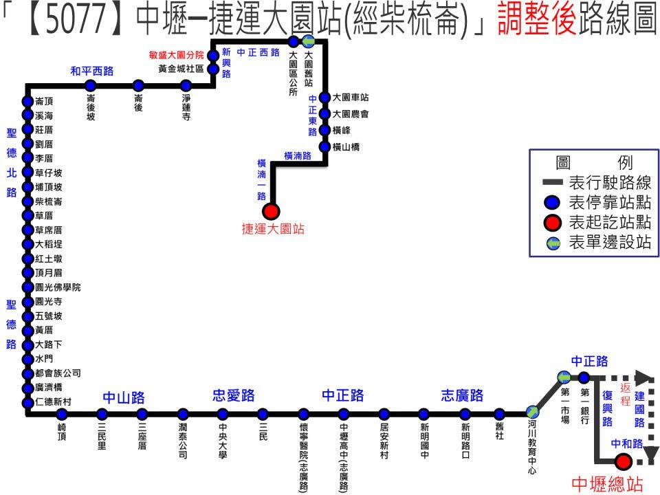 5077Route Map-桃園 Bus